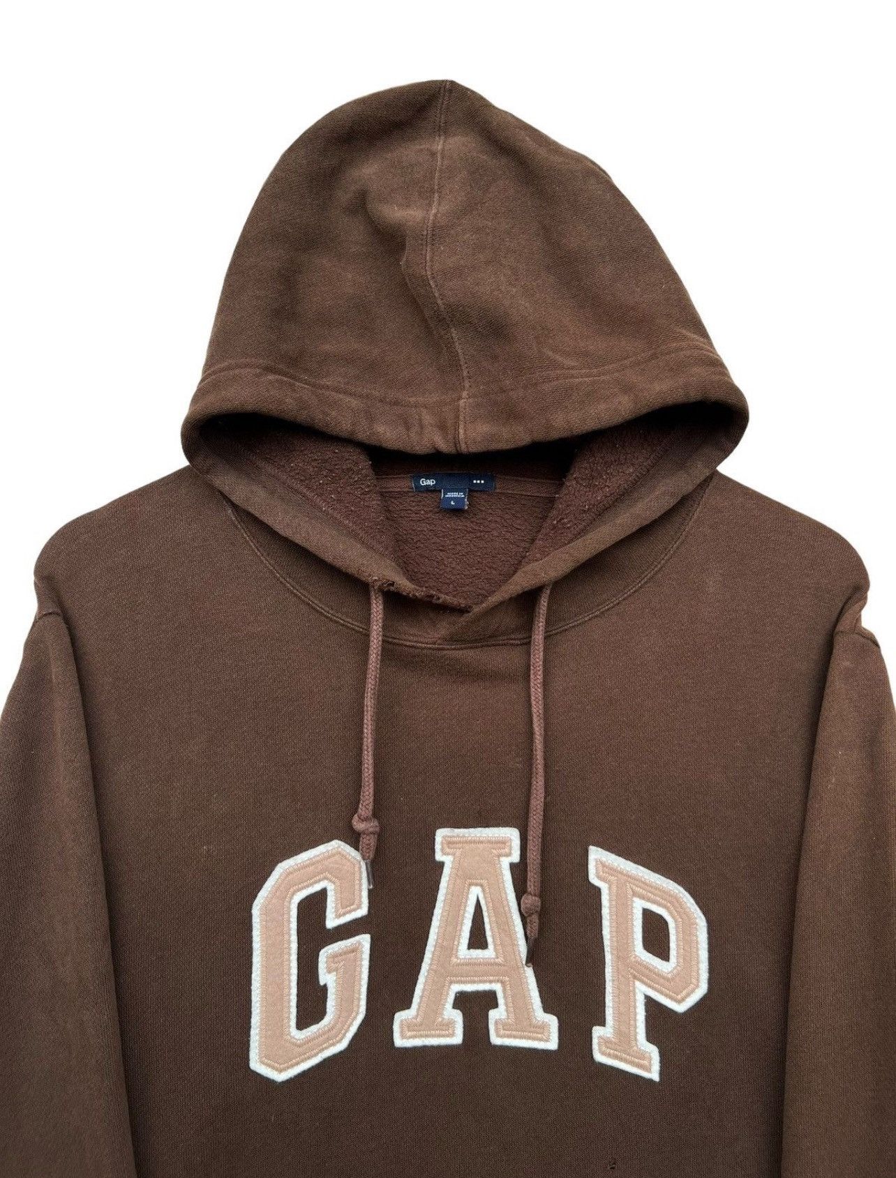 Gap Vintage Gap Brown Distressed Baggy Boxy Hoodie Size US L / EU 52-54 / 3 - 3 Thumbnail