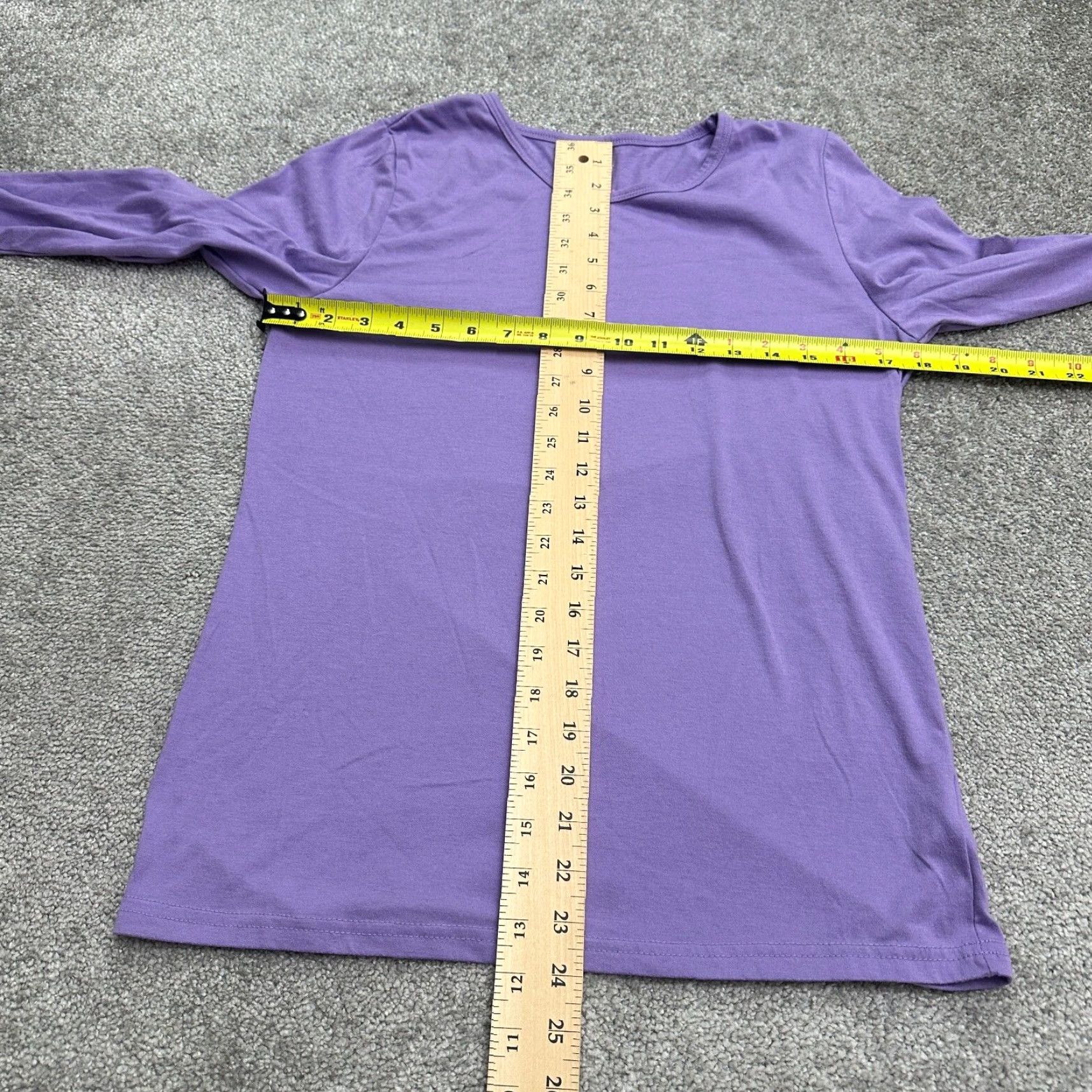 Vintage Sivvan Basic Crew T-Shirt Womens Large Purple Lavender Long Sleeve Casual Tee Size L / US 10 / IT 46 - 6 Thumbnail
