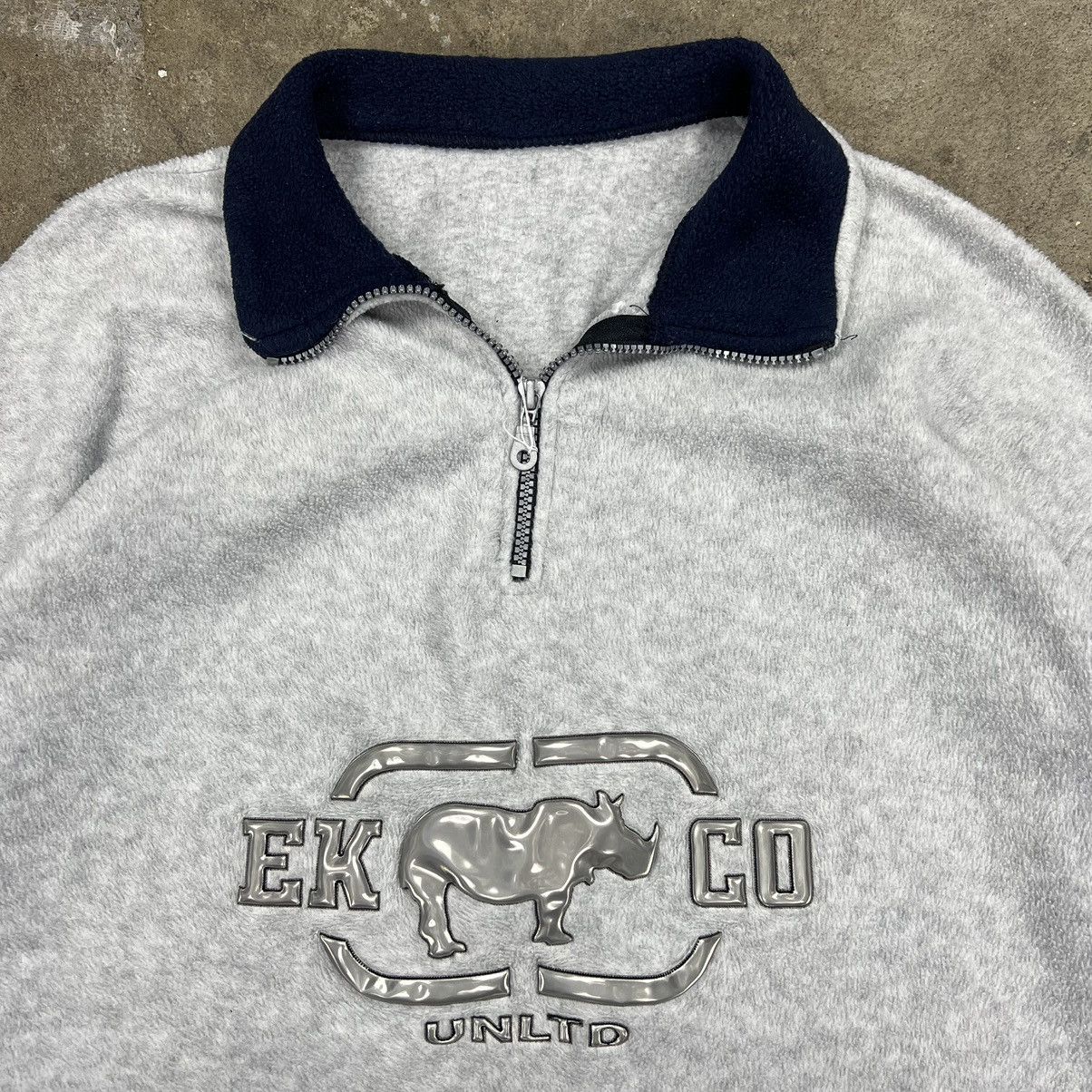 Ecko Unltd. × Vintage Grey Ecko Unltd 1/4 Zip Fleece Sweatshirt Size US XL / EU 56 / 4 - 2 Thumbnail