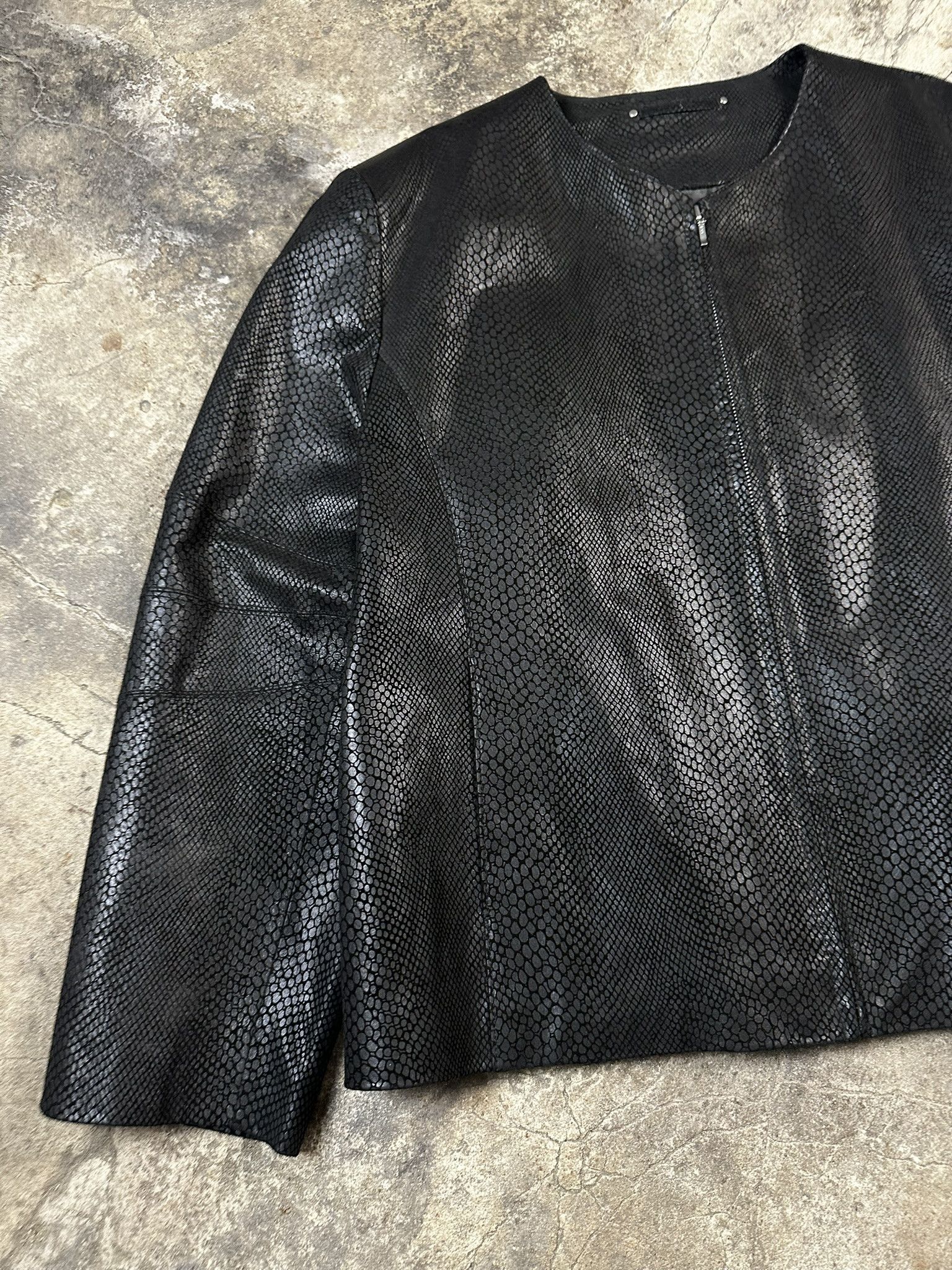 Vintage Vintage Snakeskin Leather Bomber Biker Snake Jacket Size US M / EU 48-50 / 2 - 2 Thumbnail