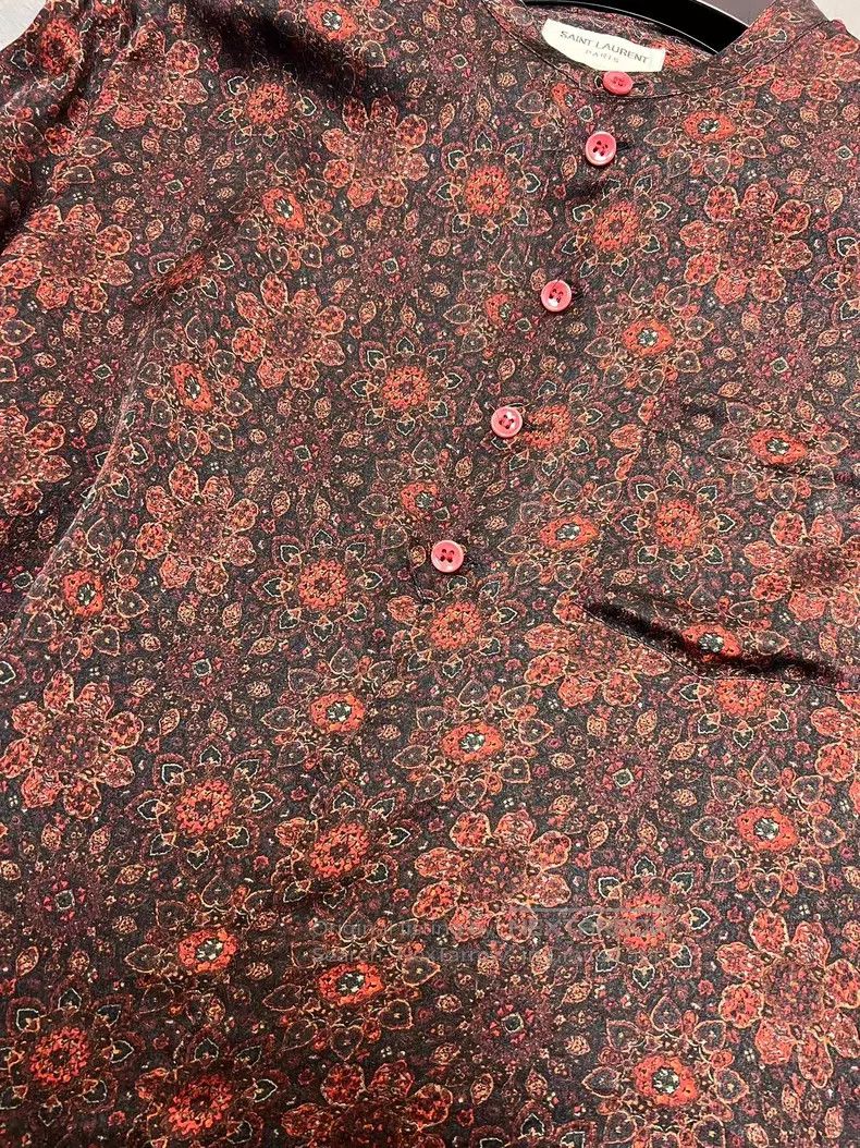 Saint Laurent Paris Saint Laurent Paris size 39 Black and Red Retro Flower Full Size US M / EU 48-50 / 2 - 4 Thumbnail