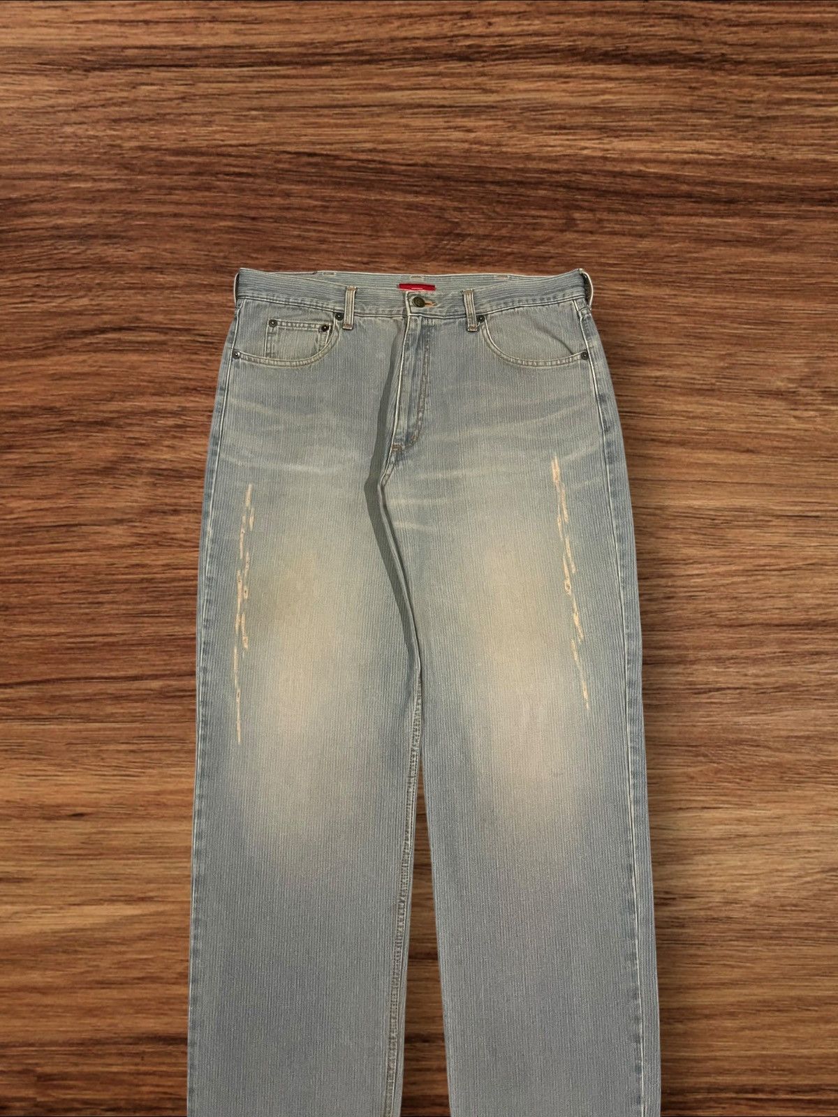 Japanese Brand × PHENOMENON × Swagger Vintage Japanese Brand Swagger Distress Stripe Straight Jean Size US 32 / EU 48 - 3 Thumbnail