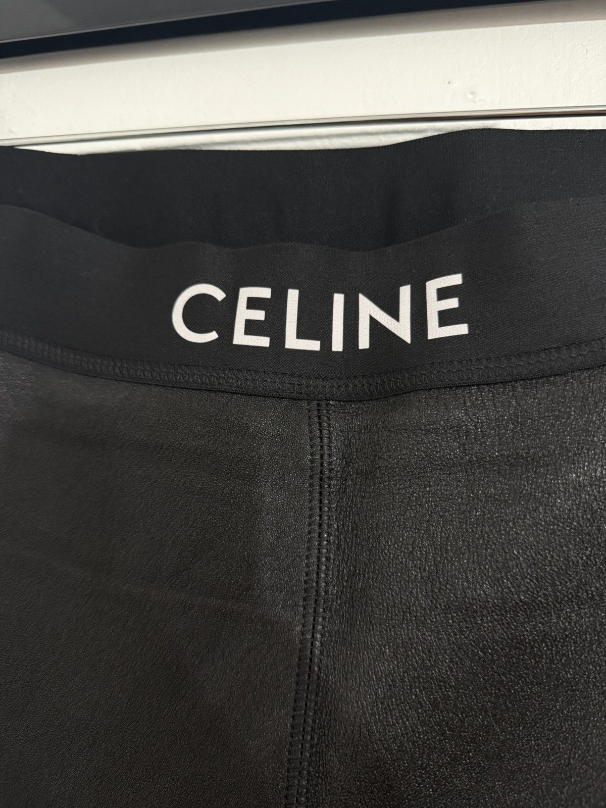 Celine F/W21 Teen Knight Poem Leather Legging Size US 31 - 3 Thumbnail