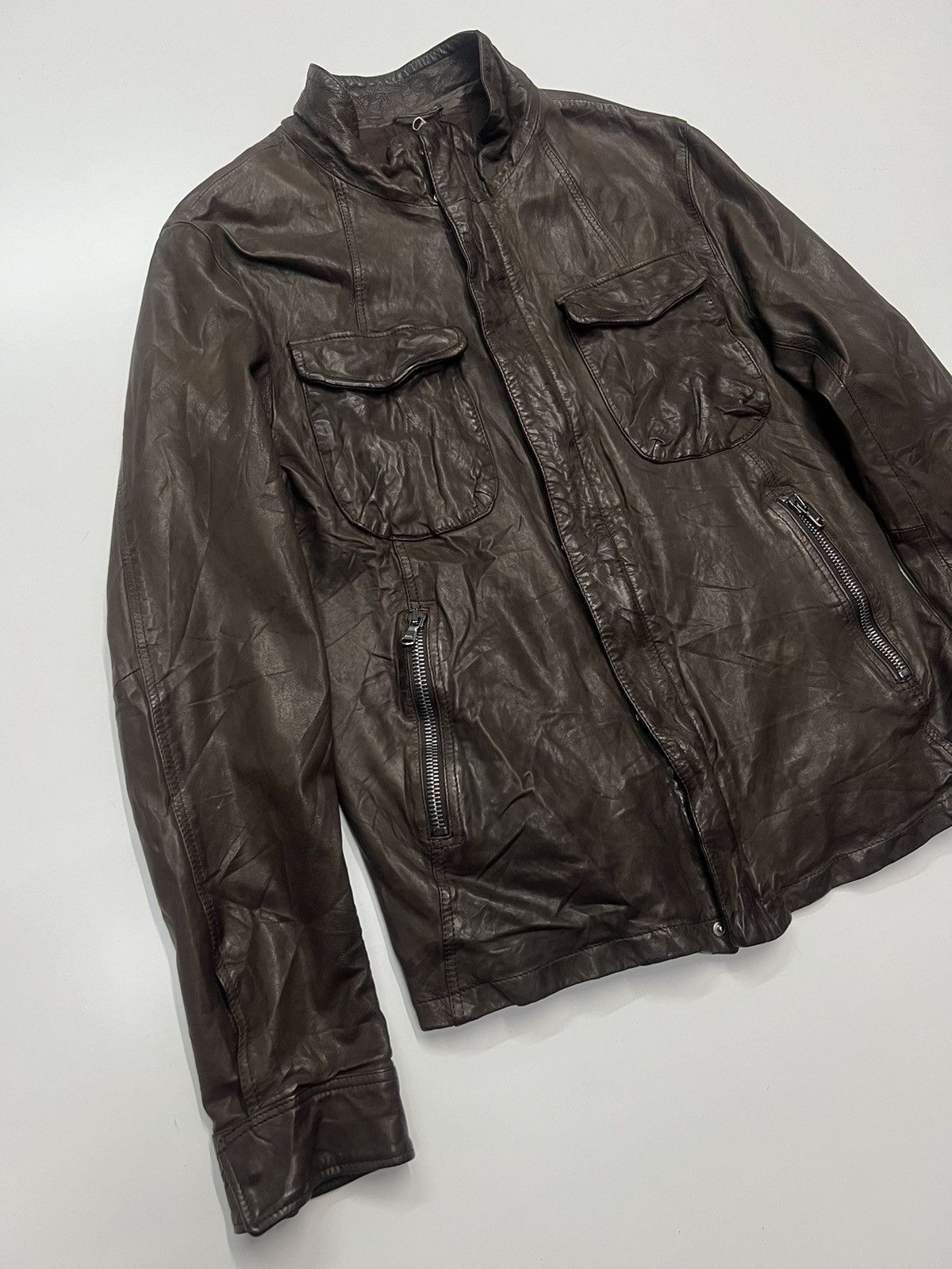 Other MUSHER ITALIA LEATHER JACKET MADE IN ITALY Size US XL / EU 56 / 4 - 2 Thumbnail