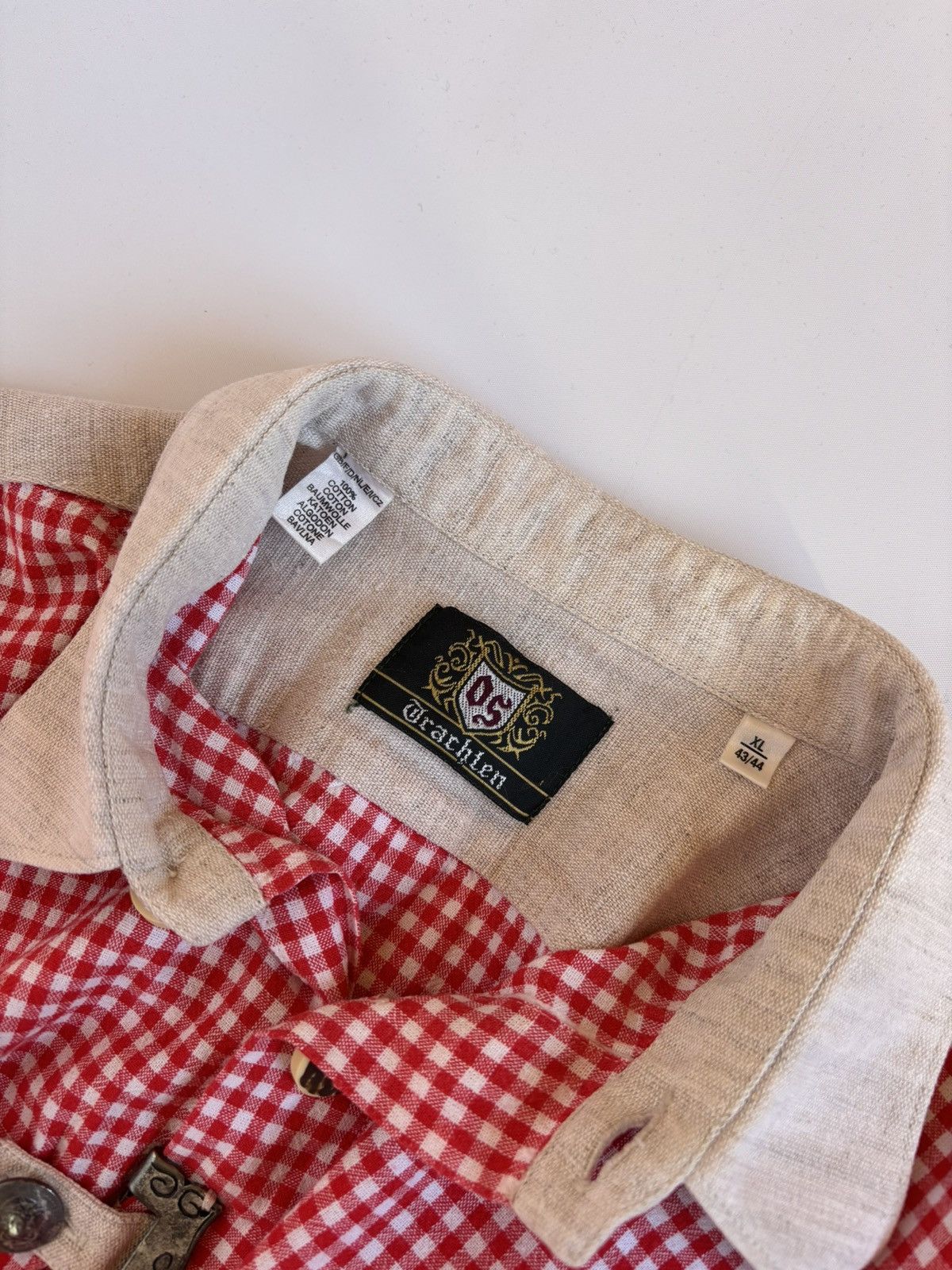 Folk × Vintage Trachten Alpen Shirt Dirndl Austrian Longsleeve Bavarian Size US XL / EU 56 / 4 - 5 Thumbnail
