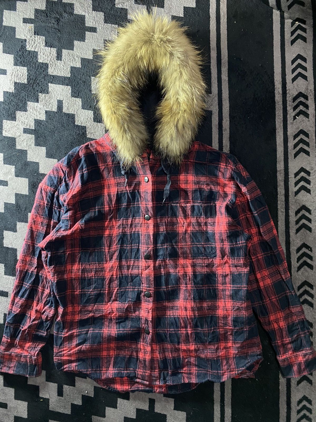 20471120 × Hysteric Glamour × Japanese Brand Japanese tbj nearby tartan fur hoodie Size US L / EU 52-54 / 3 - 1 Thumbnail