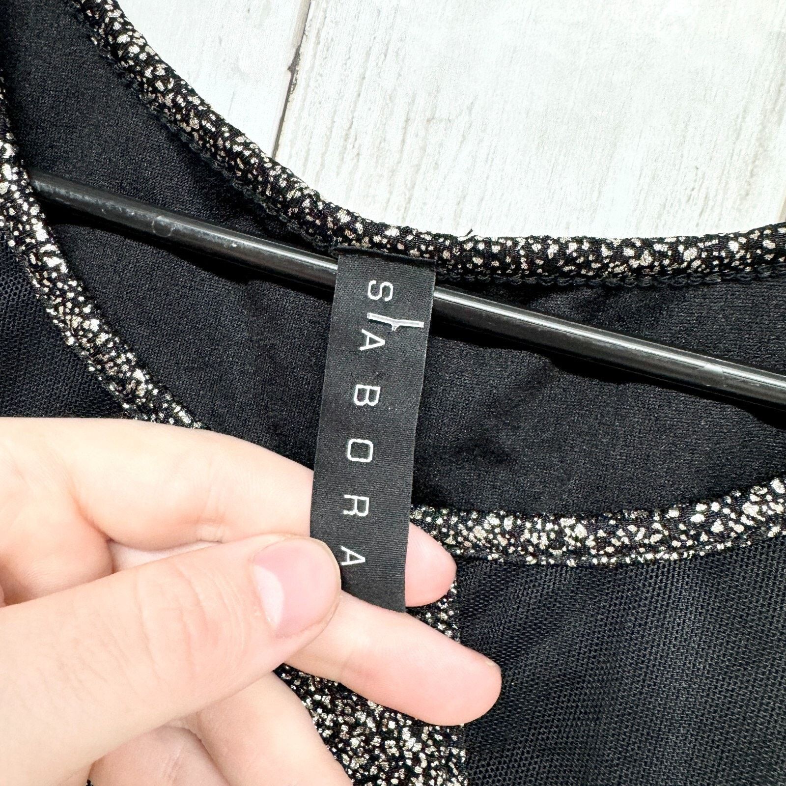 Other Sabora Dress Large Sleeveless Crew Midi Gray Sparkle Mesh Size L / US 10 / IT 46 - 2 Thumbnail