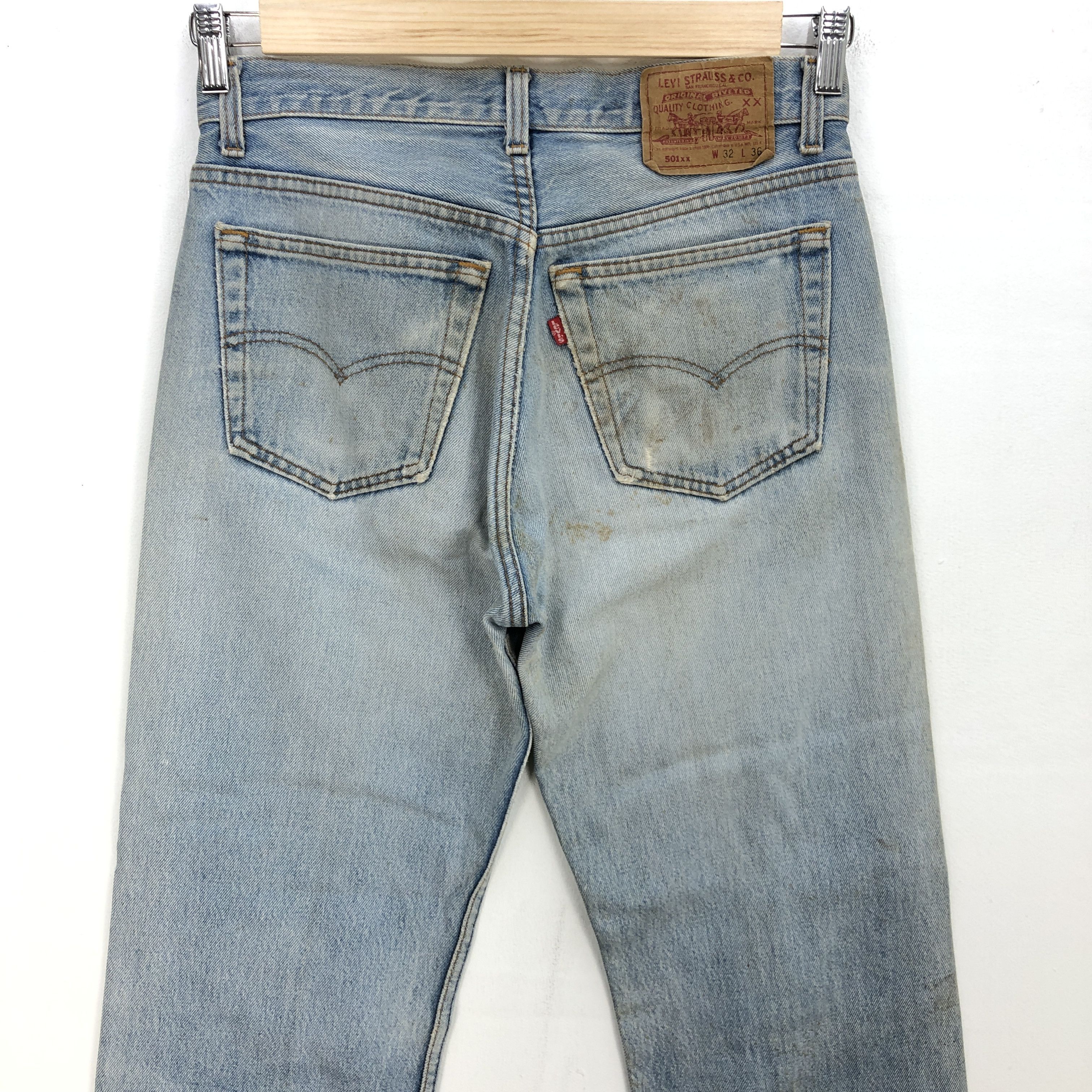 Levi's Vintage 90s Levis 501xx Jeans Dirty Levis Light Wash Pants Size US 30 / EU 46 - 4 Thumbnail