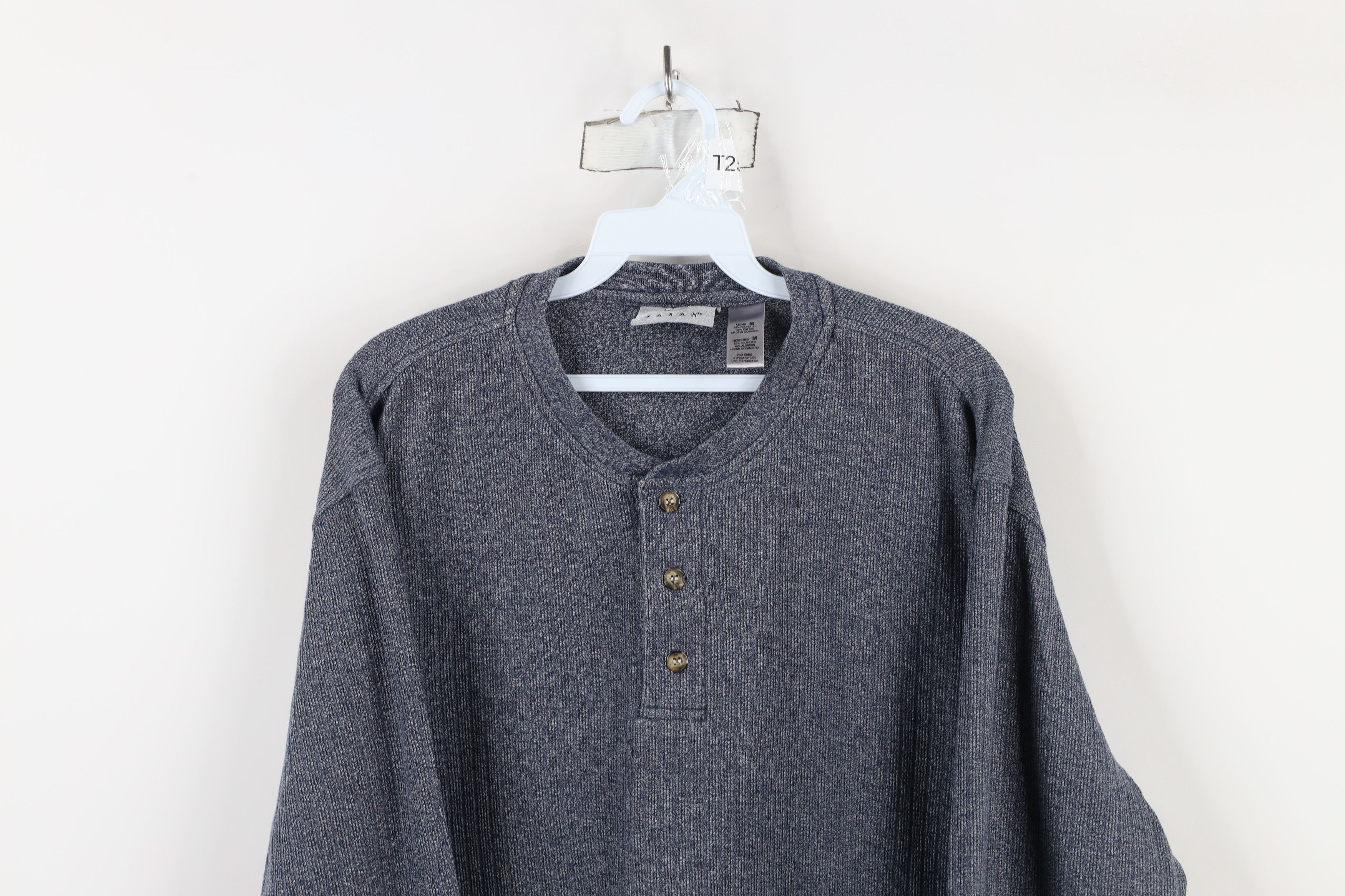 Vintage Vintage 90s Streetwear Knit Long Sleeve Henley T-Shirt Size US M / EU 48-50 / 2 - 2 Thumbnail