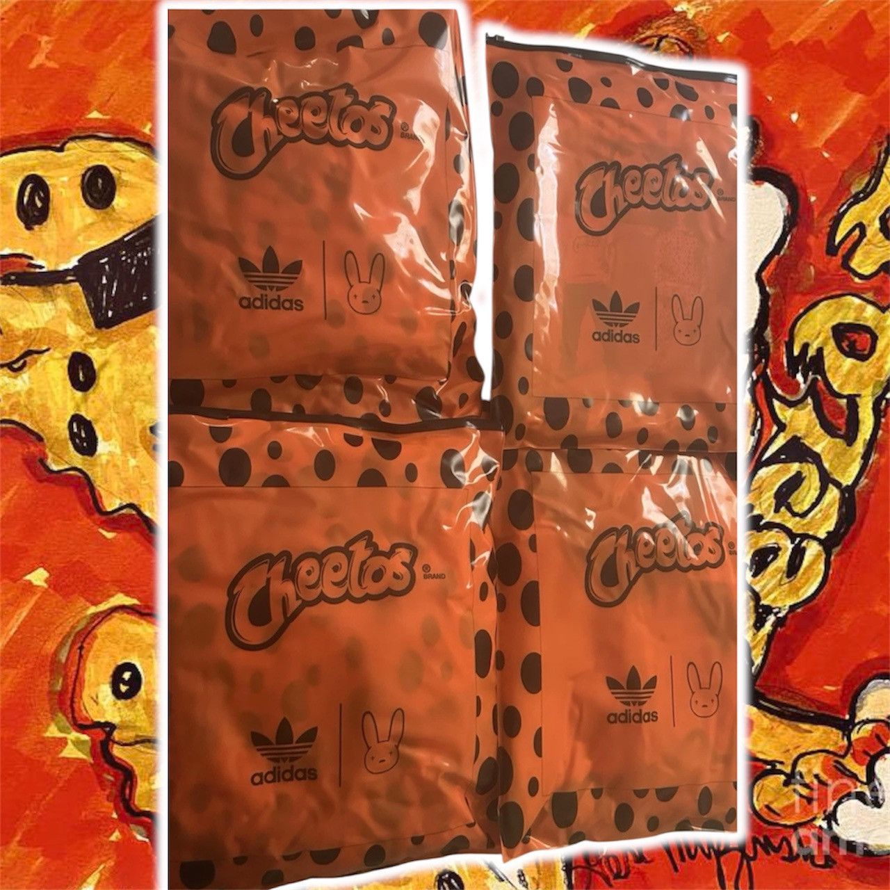 Adidas Bad Bunny 🐰 Cheetos 🧀 Adidas tracksuit Size US 31 - 14 Thumbnail