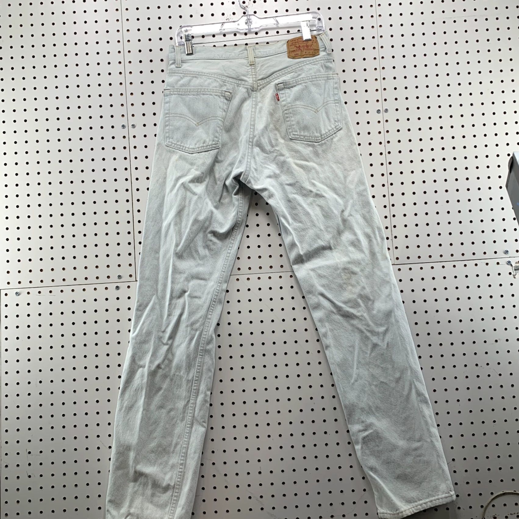 Levi's VINTAGE Levi's 501 Blue Denim Jeans 90s Light Wash Regular Fit 31x32 Made in USA Mens Size US 31 - 4 Thumbnail