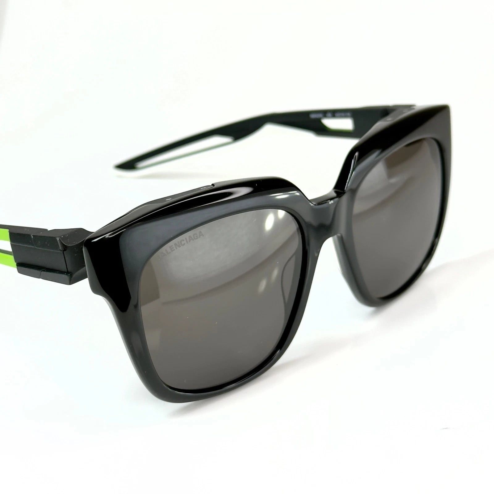 Balenciaga BALENCIAGA BB0025S HYBRID D 0025 Black Lime Sport Sunglasses Size ONE SIZE - 4 Thumbnail