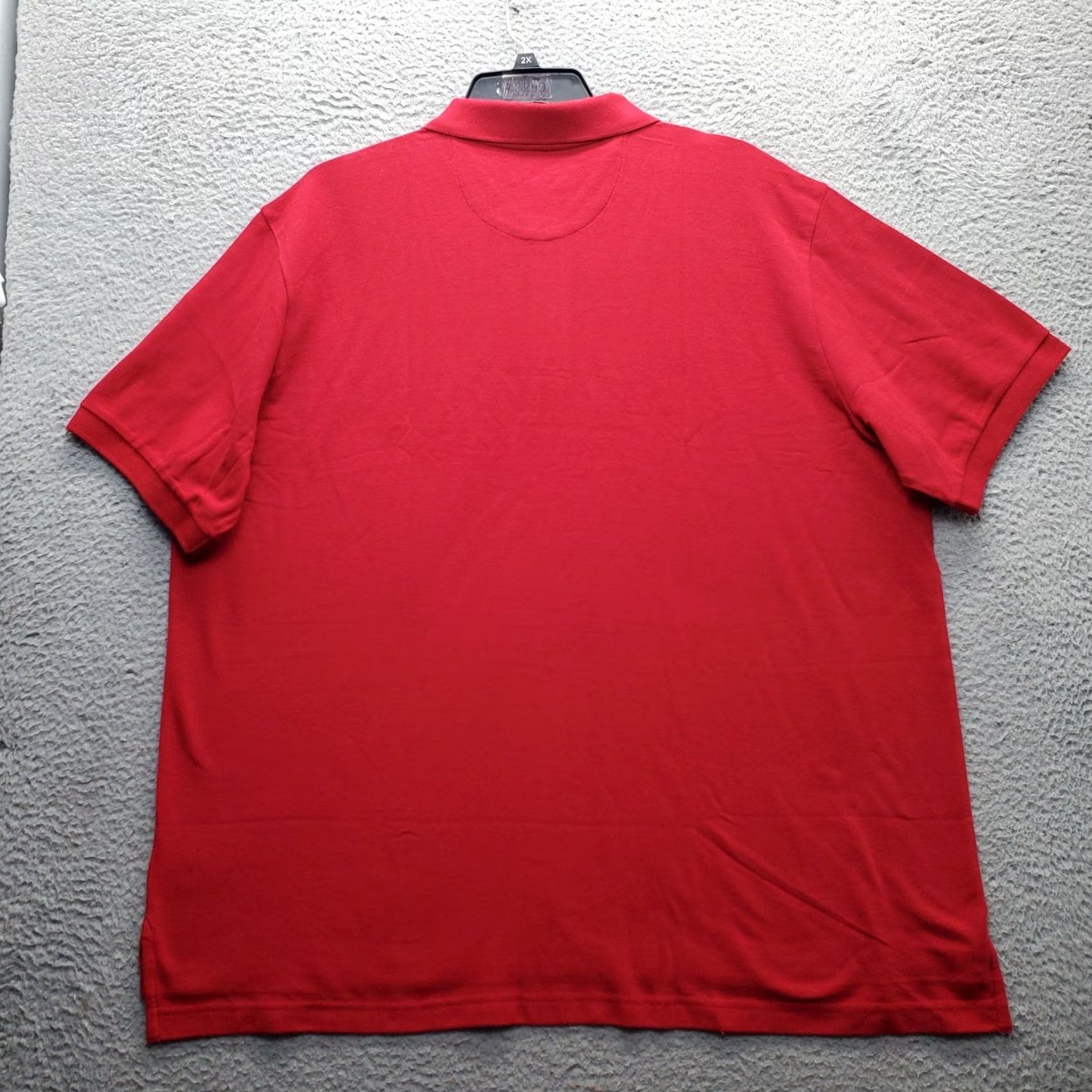 Chaps Chaps Mens Polo Shirt Big 3XB Red Short Sleeve Golf Performance Slit High Low Popover Shirt Size US XXL / EU 58 / 5 - 2 Thumbnail
