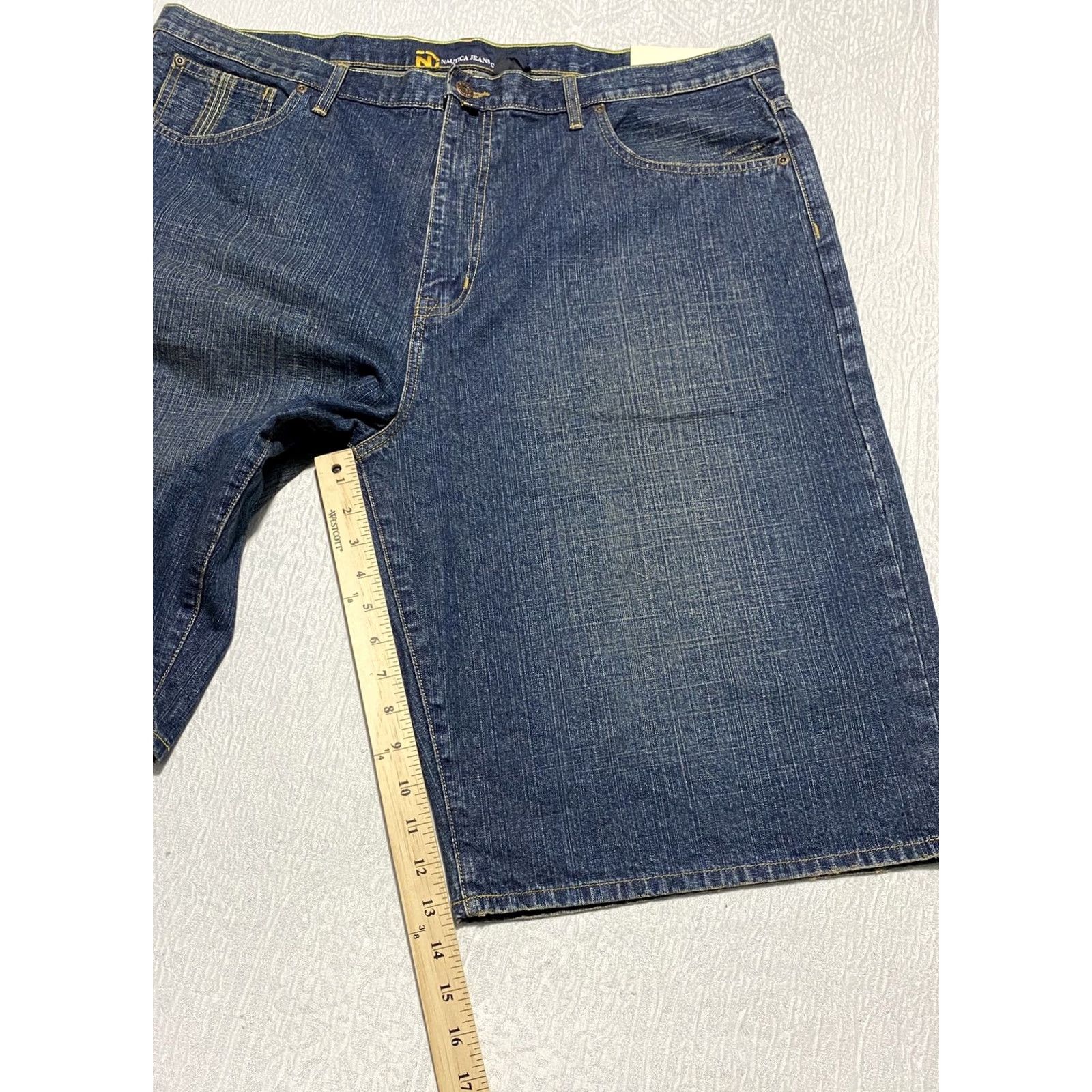Nautica Nautica Jeans Shorts Mens 42 Blue Denim Baggy Carpenter Cargo Pocket Logo 90s Vintage Style Size US 42 / EU 58 - 5 Thumbnail