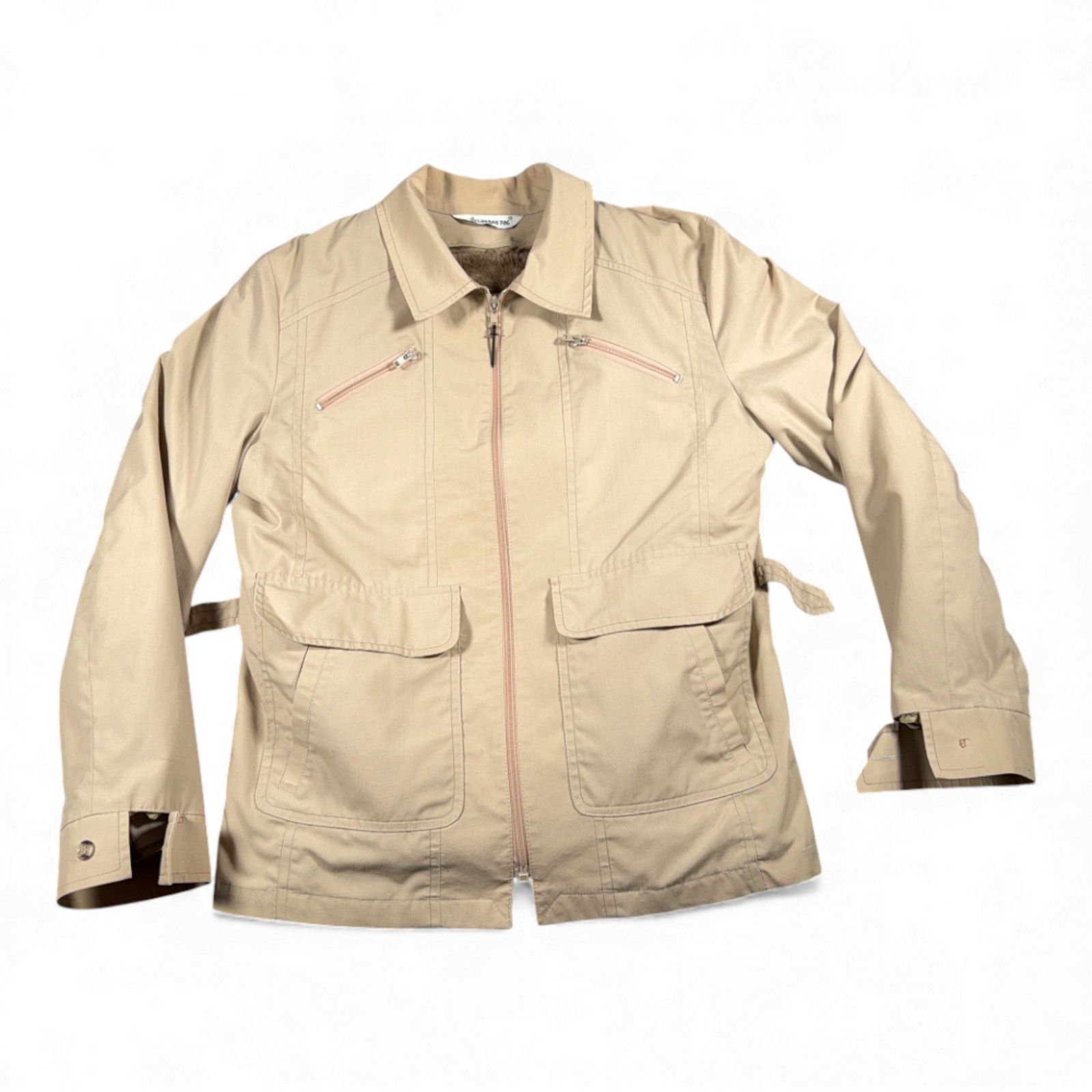 Vintage London Fog Jacket M 42 Brown Faux Fur Safari 70s