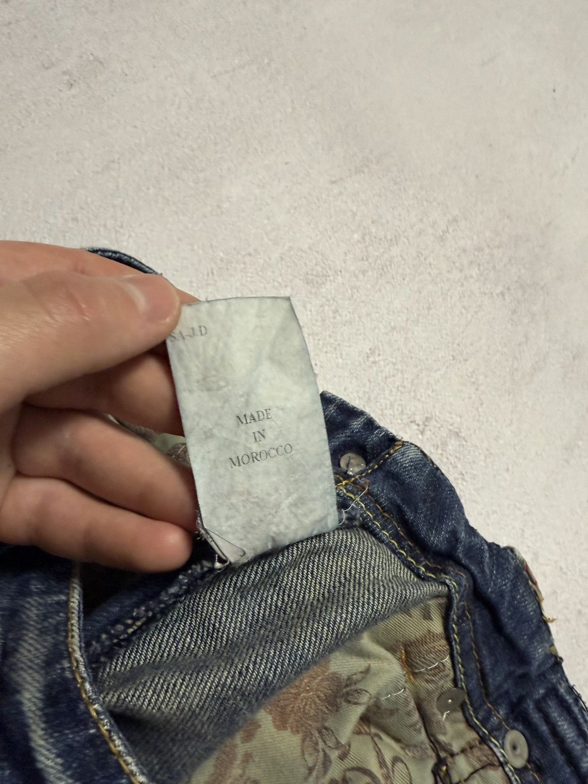 Japanese Brand SICK🔥 Japanese Wash Distressed Crash Jeans Denim Pants 90s Size US 31 - 18 Thumbnail