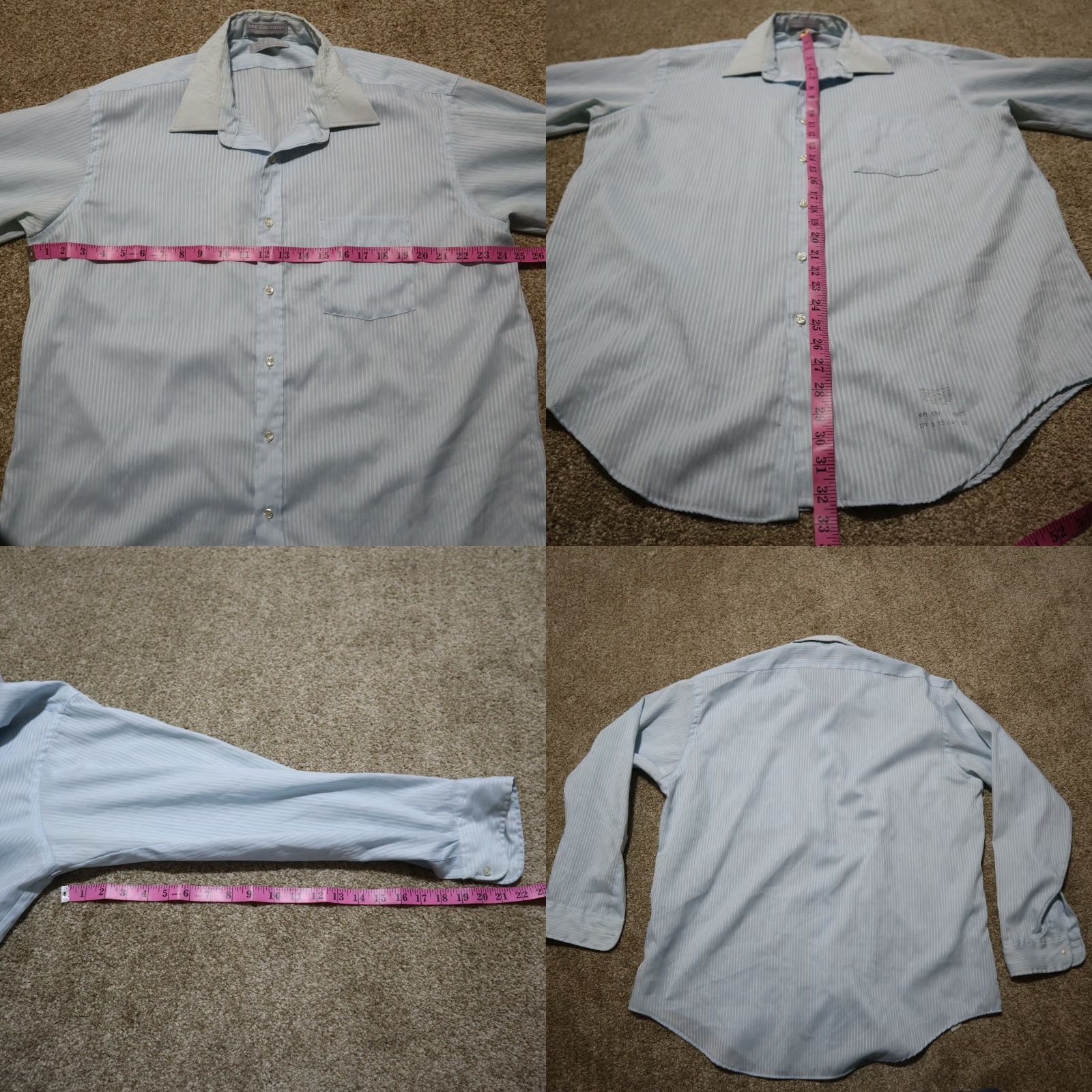 Vintage Andhurst Shirt Mens XL Blue Stripes Button-Down Long Sleeve 80s 90s Casual Travel Size US XL / EU 56 / 4 - 8 Thumbnail