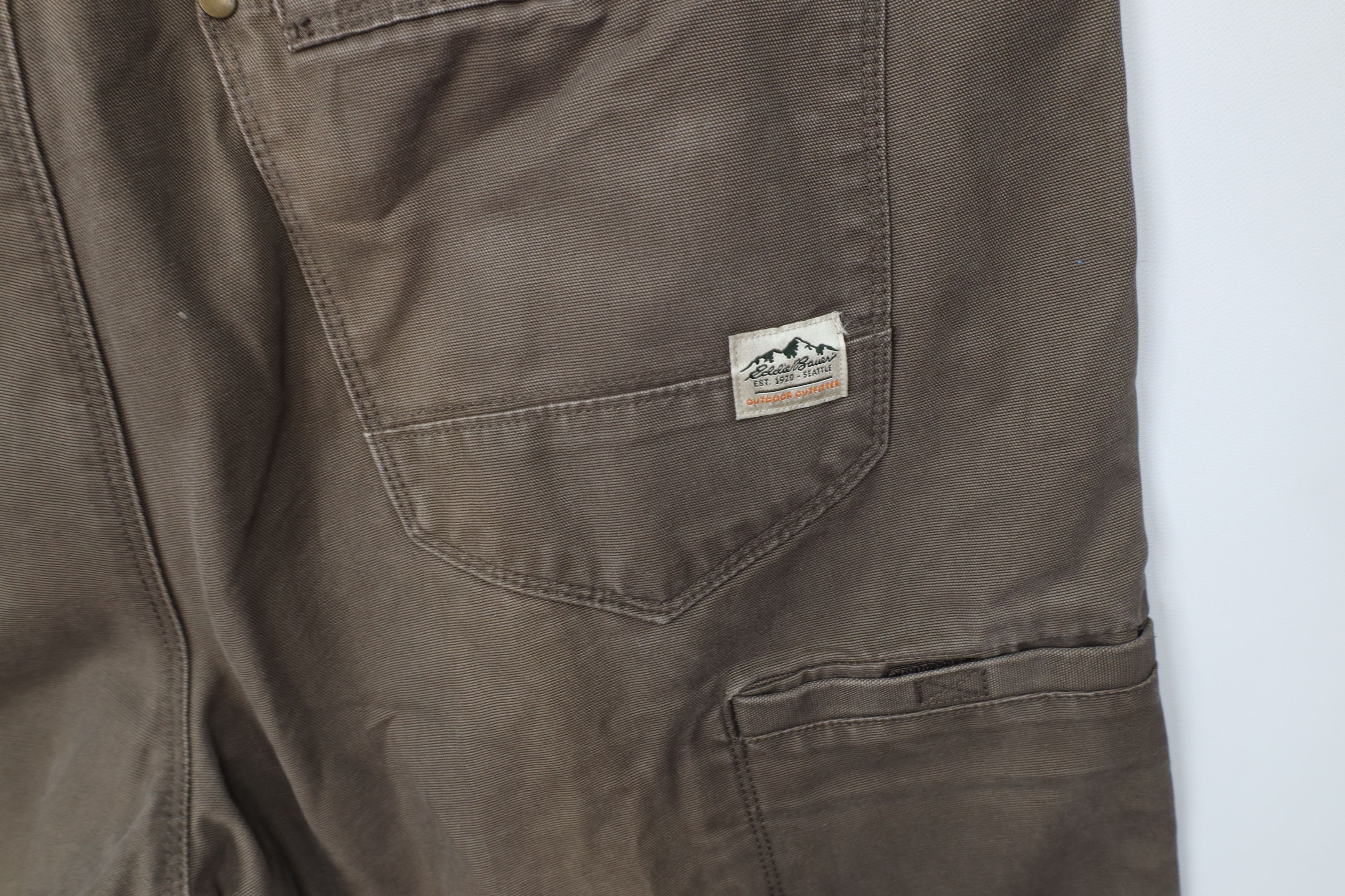 Eddie Bauer Vintage Eddie Bauer Double Knee Canvas Wide Leg Pants Brown Size US 35 - 11 Thumbnail