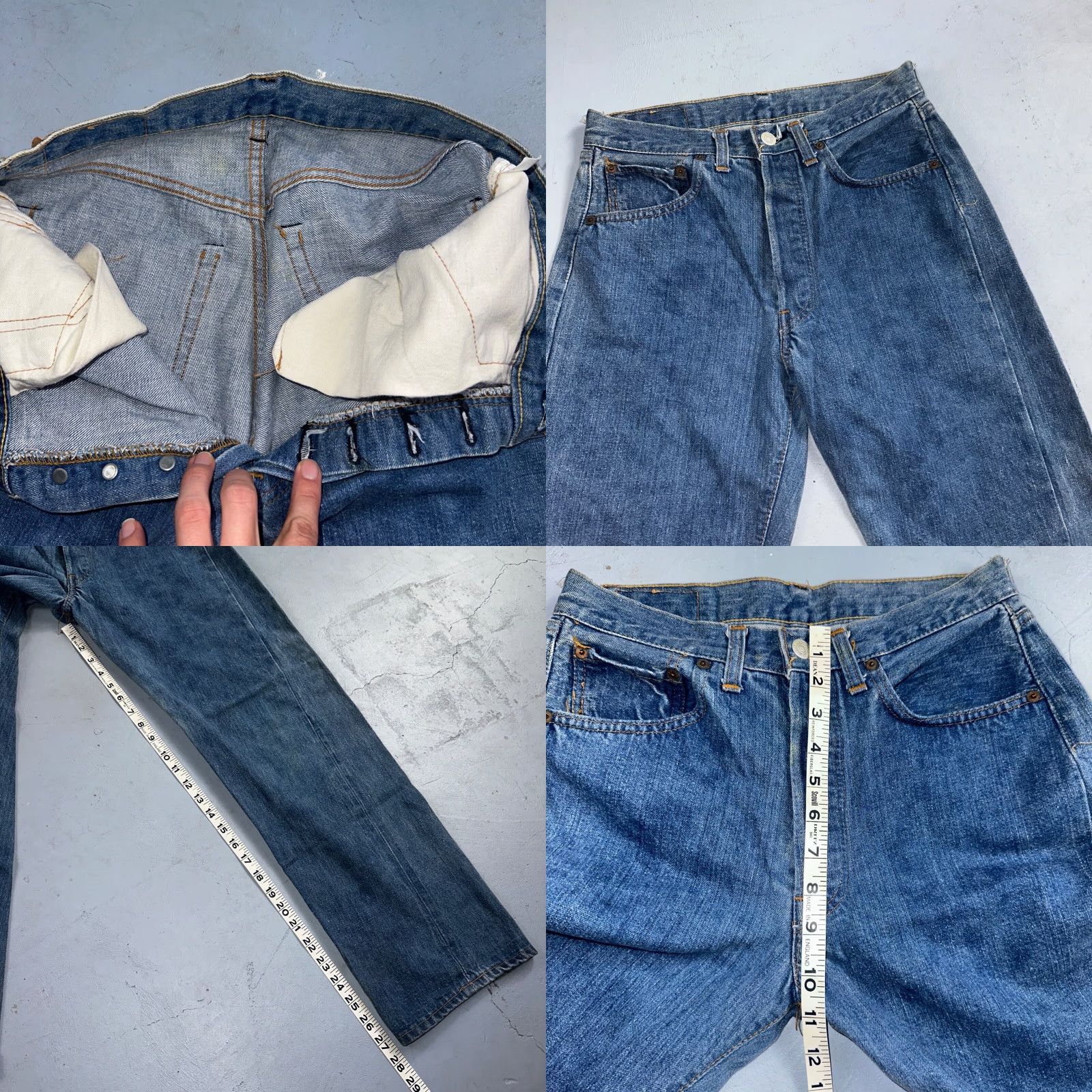Levi's VINTAGE Levis 501 70s SS Redline Selvedge USA XX Jeans Med Wash 30x31 Acting 28x27 Size US 30 / EU 46 - 8 Thumbnail