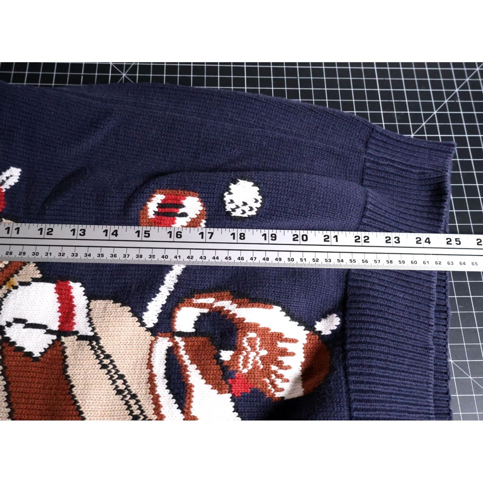 Vintage VINTAGE Hathaway Golf Sweater Mens Large Dark Blue Intarsia Pattern V-Neck 90s Golf Theme Pullover Regular Knit Cotton Heavyweight Size US L / EU 52-54 / 3 - 6 Thumbnail