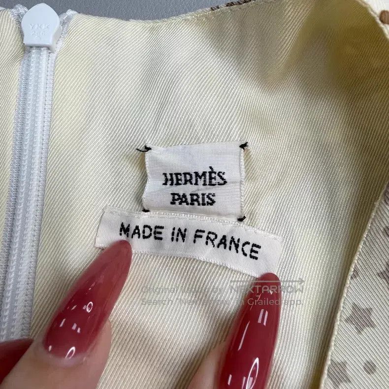 Hermes Hermes Beige Rope Pattern Silk Dress with Belt Size S / US 4 / IT 40 - 5 Thumbnail