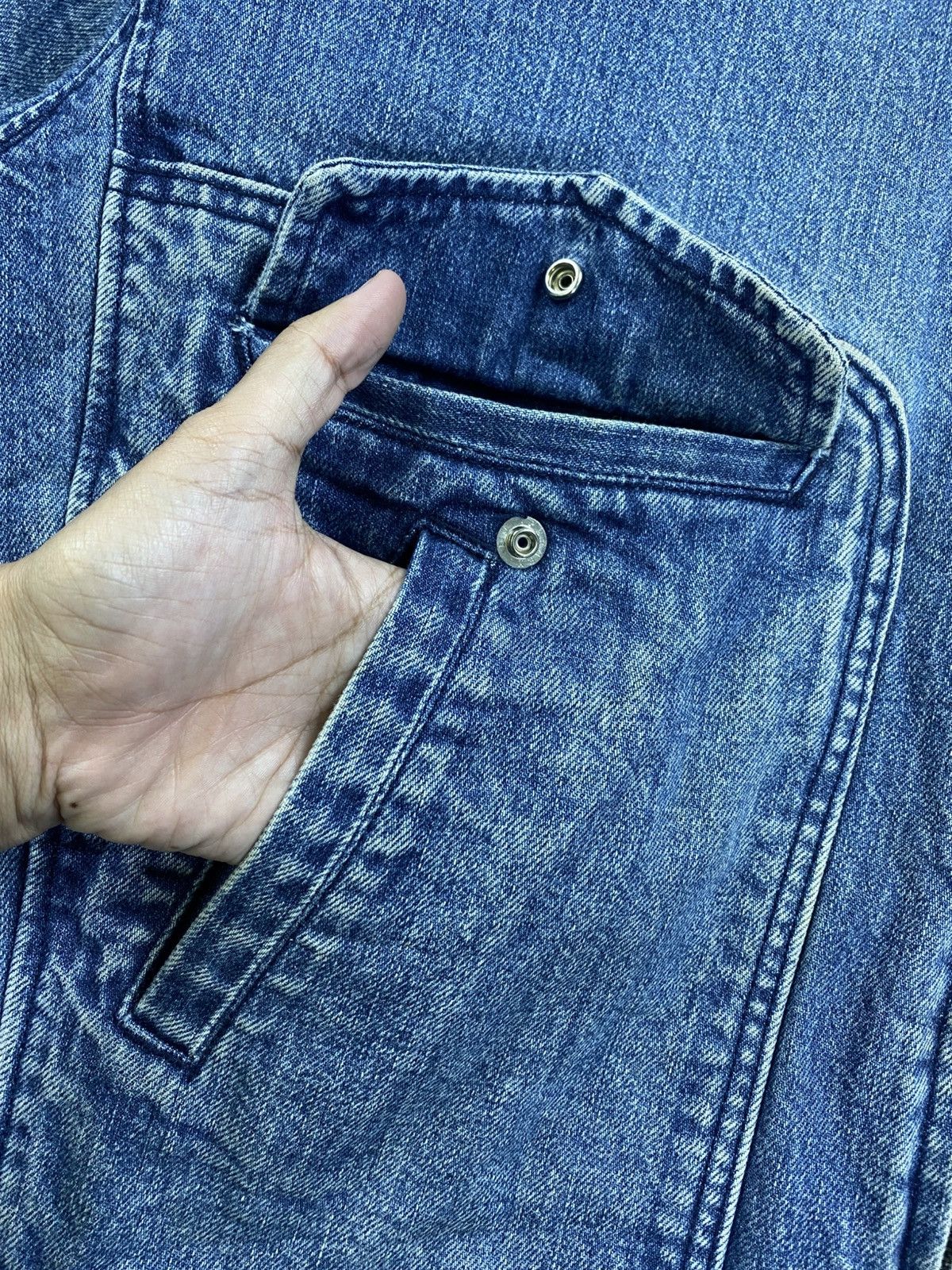 Japanese Brand × Vintage Vtg 90s Blue Way Company Lined Sherpa Bomber Denim Jacket Size US XL / EU 56 / 4 - 7 Thumbnail