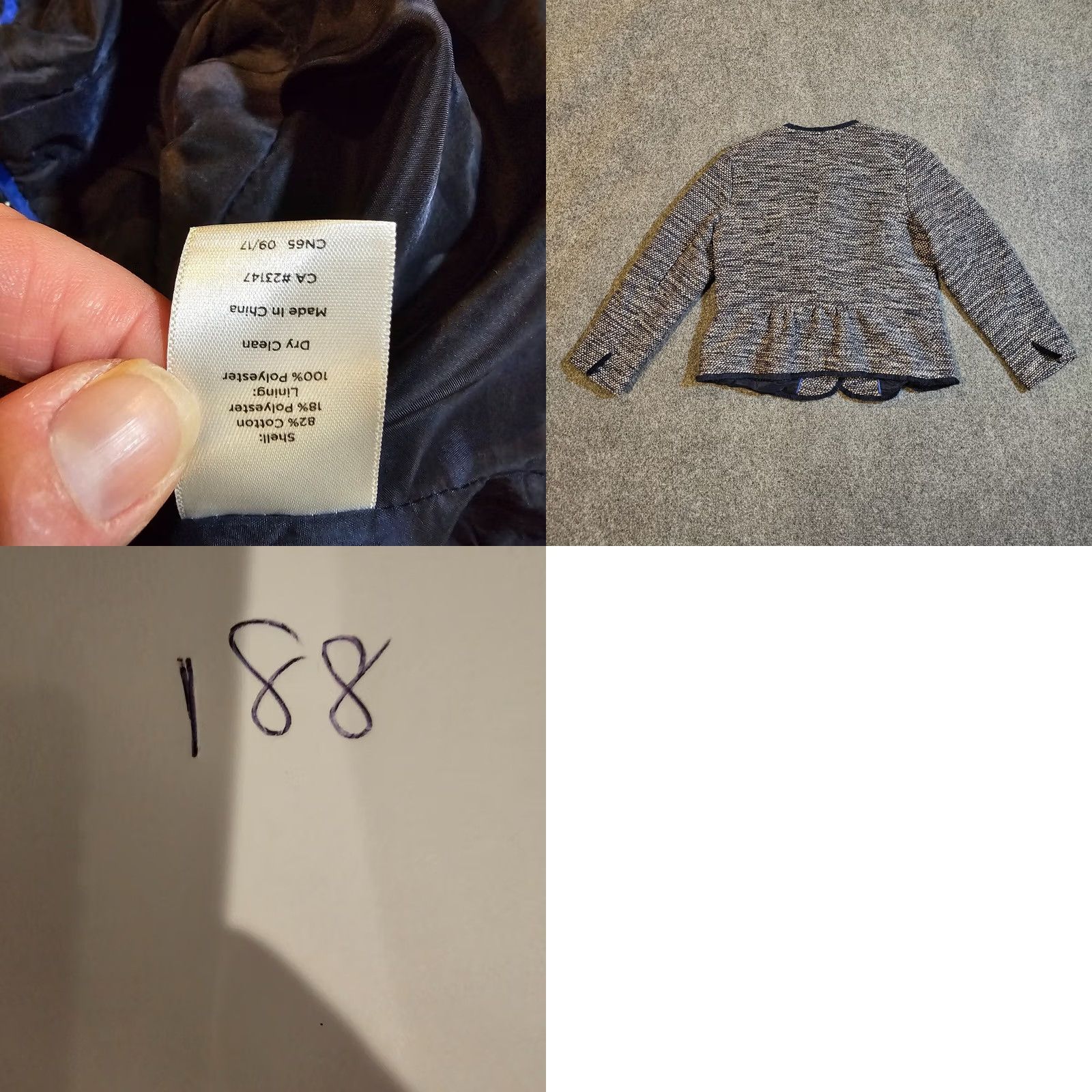 Talbots VINTAGE Talbots Blazer Womens 12 Petite Black Tweed Long Sleeve Full Zip Career Size XL / US 12-14 / IT 48-50 - 8 Thumbnail