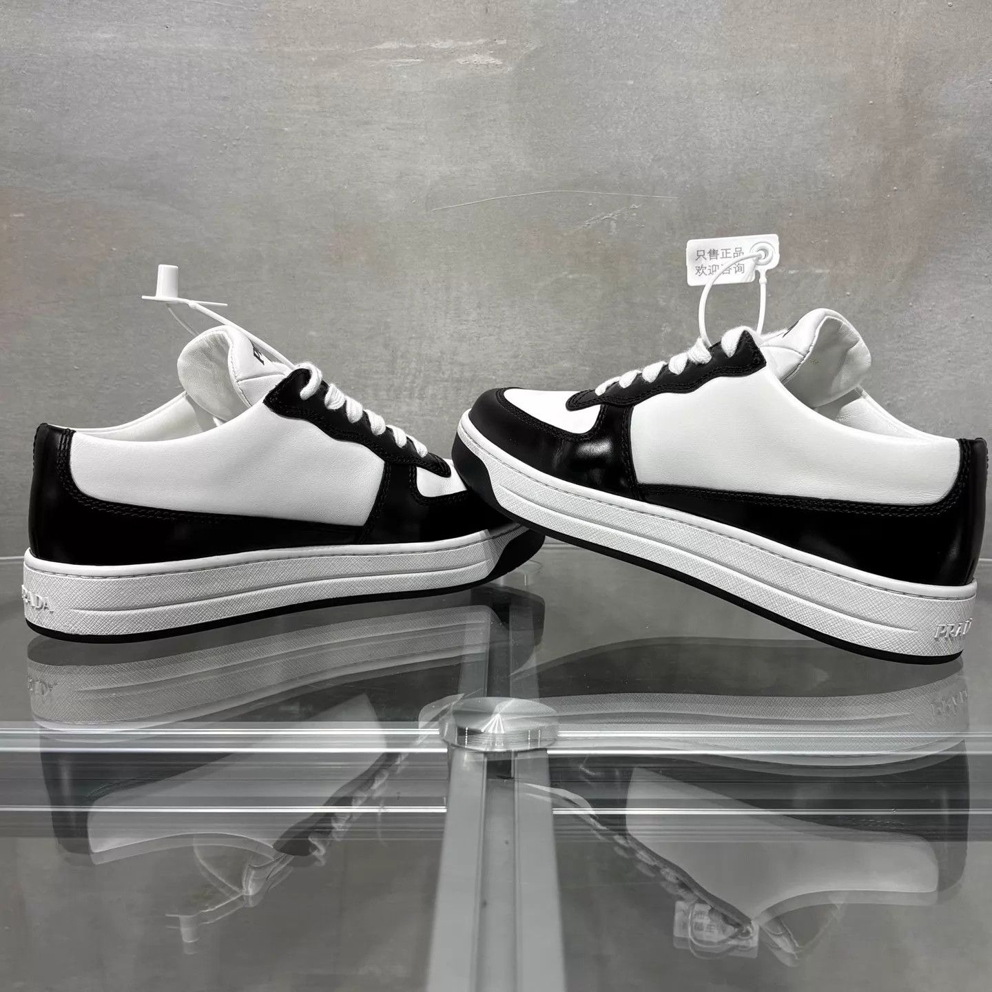 Prada Prada Triangle Logo Black/White Sneakers 35 New Worn Once Size US 4.5 / IT 34.5 - 5 Thumbnail