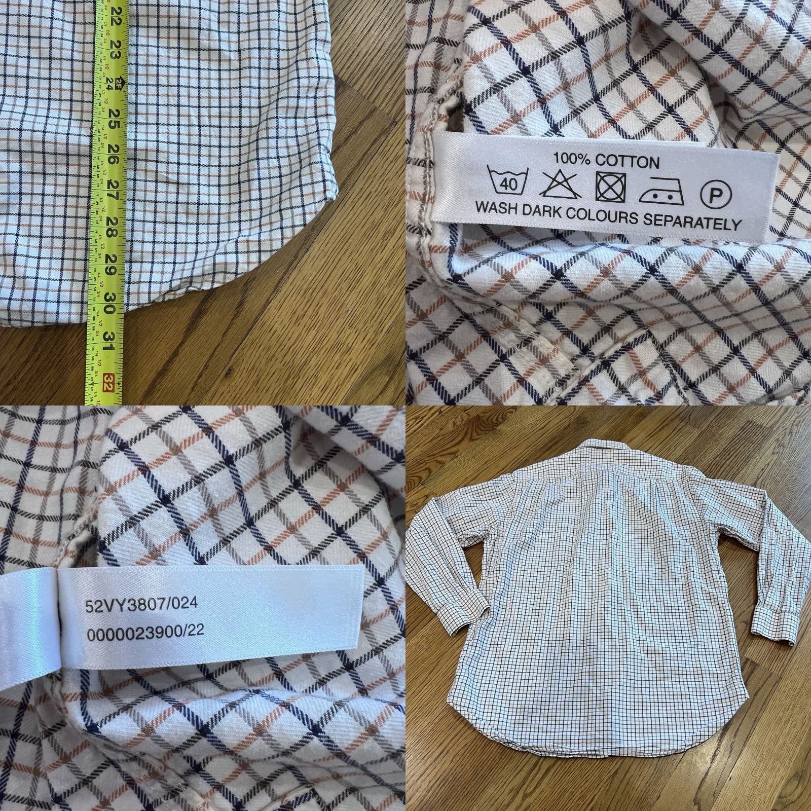 Vintage Men’s Viyella Button Up Shirt Size 16.5 Windowpane Design Size US L / EU 52-54 / 3 - 8 Thumbnail