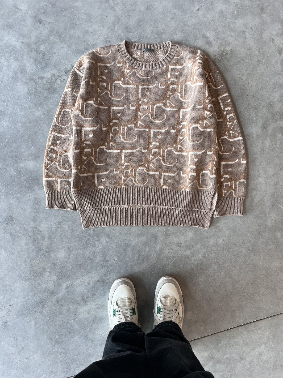 Image of Dior X Cactus Jack Oversized Sweater Beige/brown in Tan, Men's (Size Small)