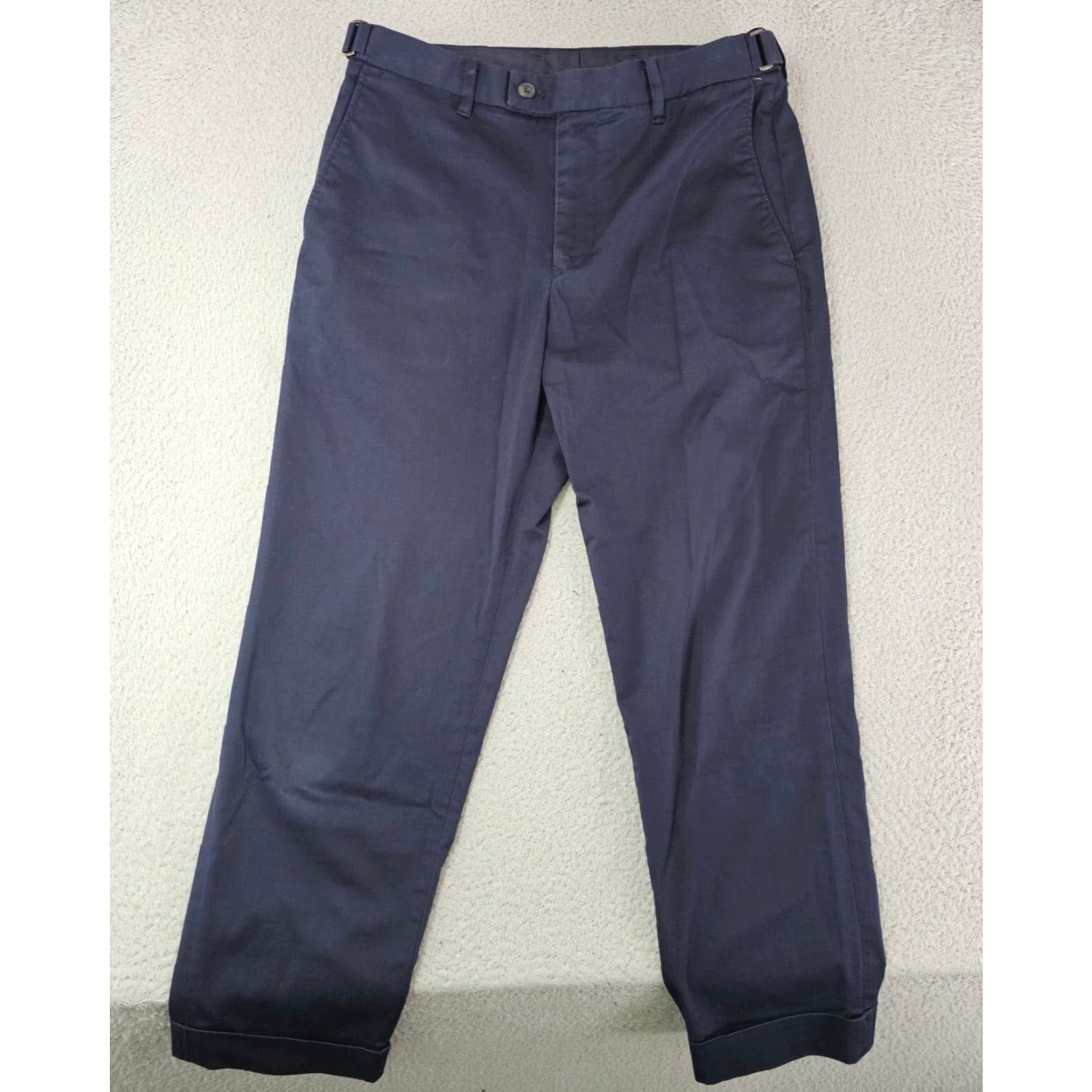 Vintage GLOBAL WORK Pants Mens 30 Blue Cropped Rolled Cuffed Flat Front Side Belts Pants Regular Straight Vintage: No Size US 30 / EU 46 - 2 Thumbnail