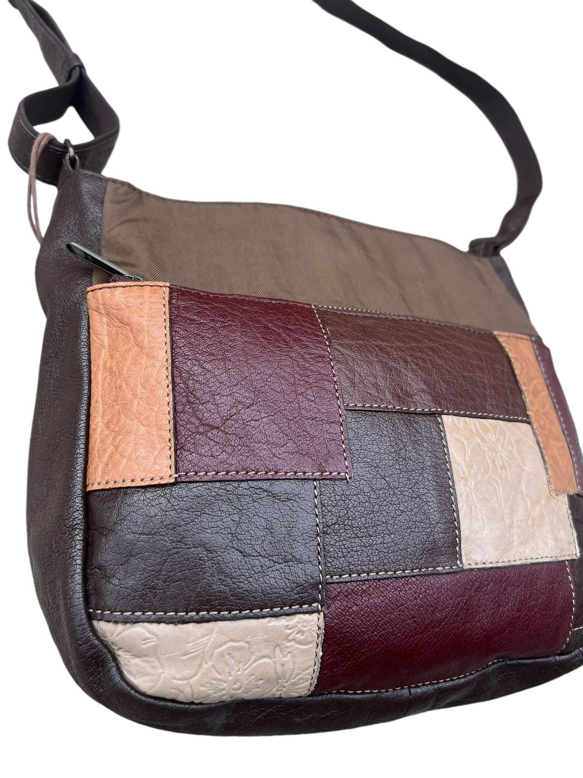 Japanese Brand Vintage Ibiza Japan Patina Patchwork Leather Bag Size ONE SIZE - 9 Thumbnail