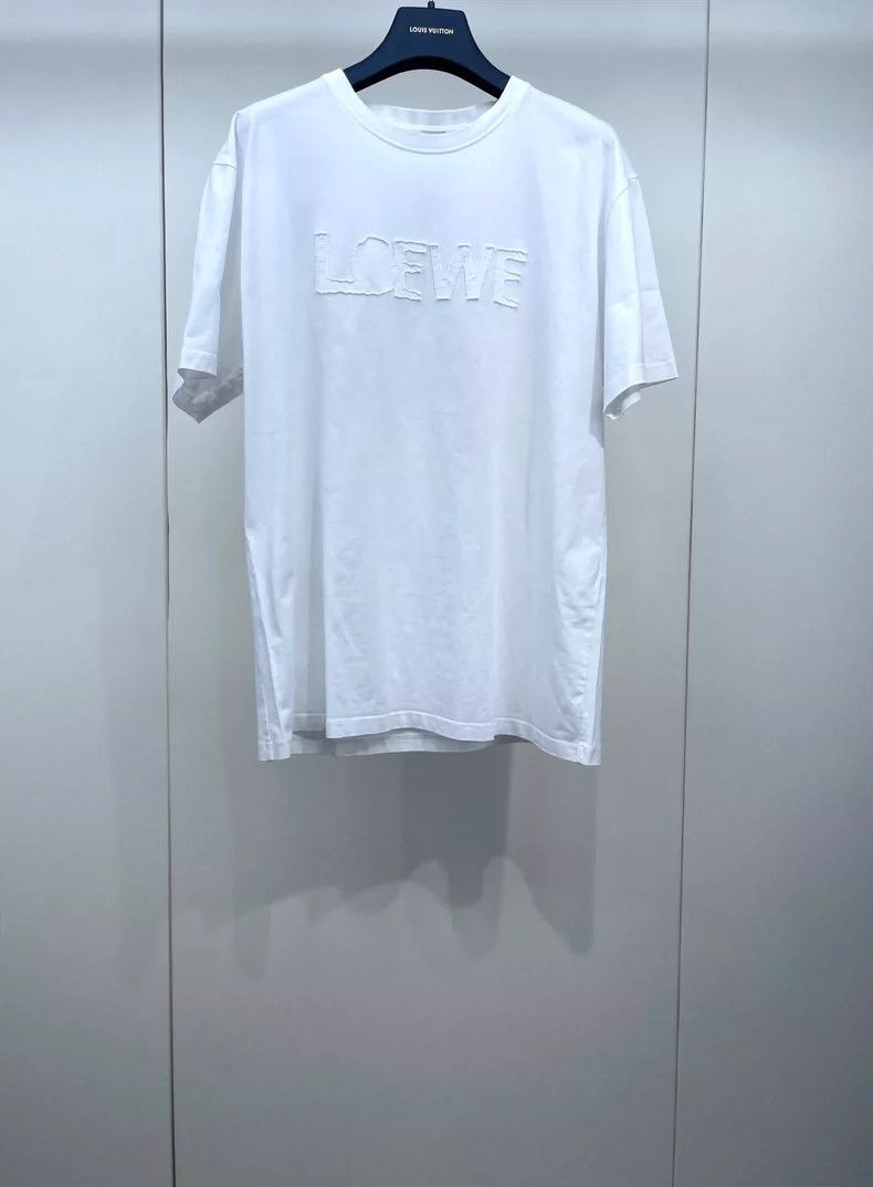 LOEWE Red love patch letter short sleeve T-shirt