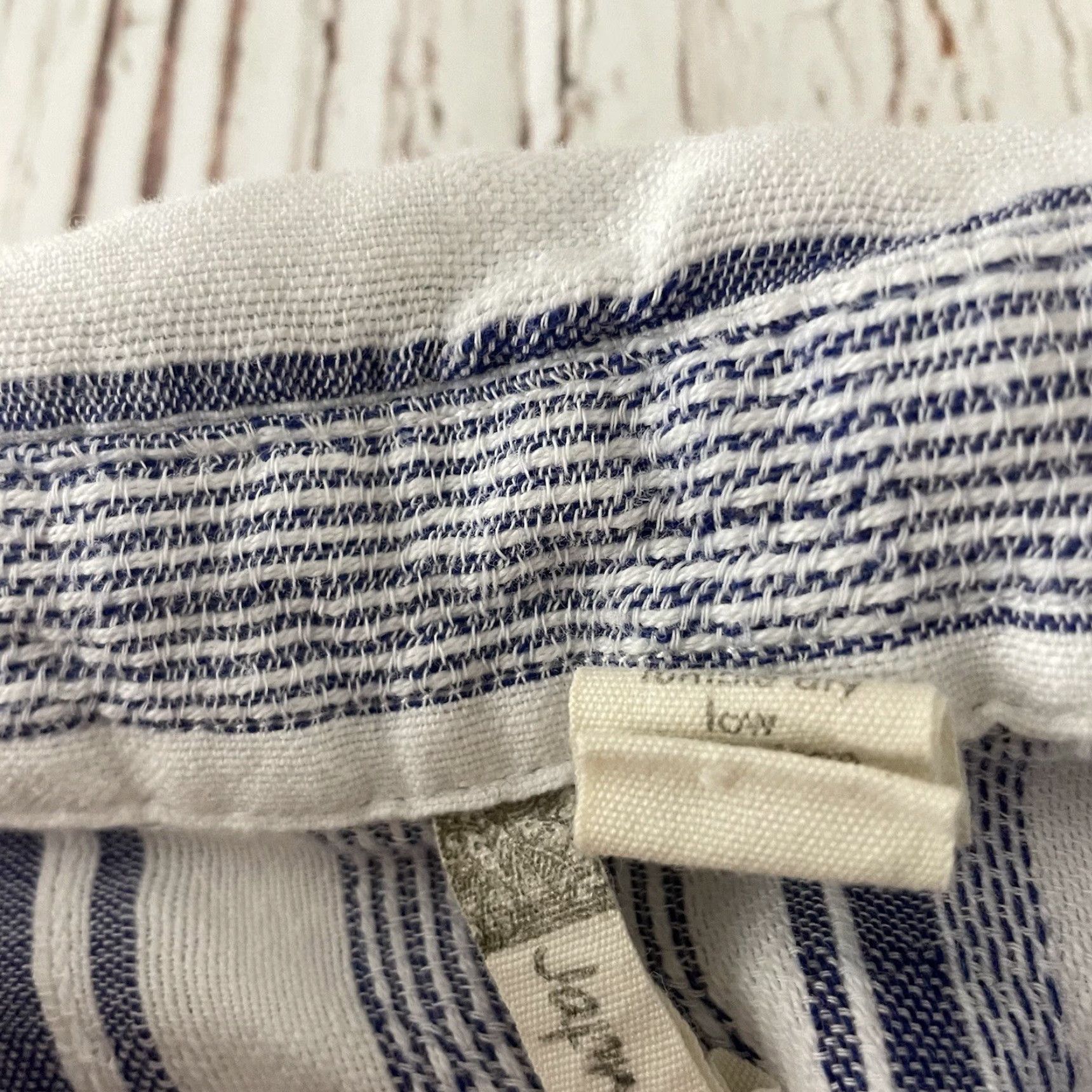 Vintage Japna Striped Tie Button Front Short Sleeve Top Women's Large Blue White Size L / US 10 / IT 46 - 2 Thumbnail