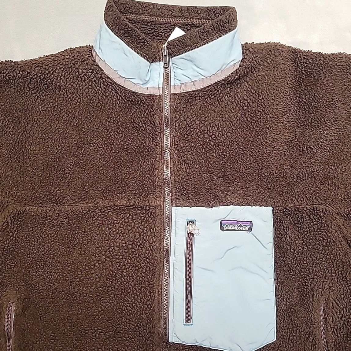Patagonia VINTAGE Patagonia Jacket Mens XL Brown Teal Deep Pile Fleece Cardigan Retro X - Mens XL Brown Teal Deep Pile Fleece Cardigan Retro X Size US XL / EU 56 / 4 - 3 Thumbnail
