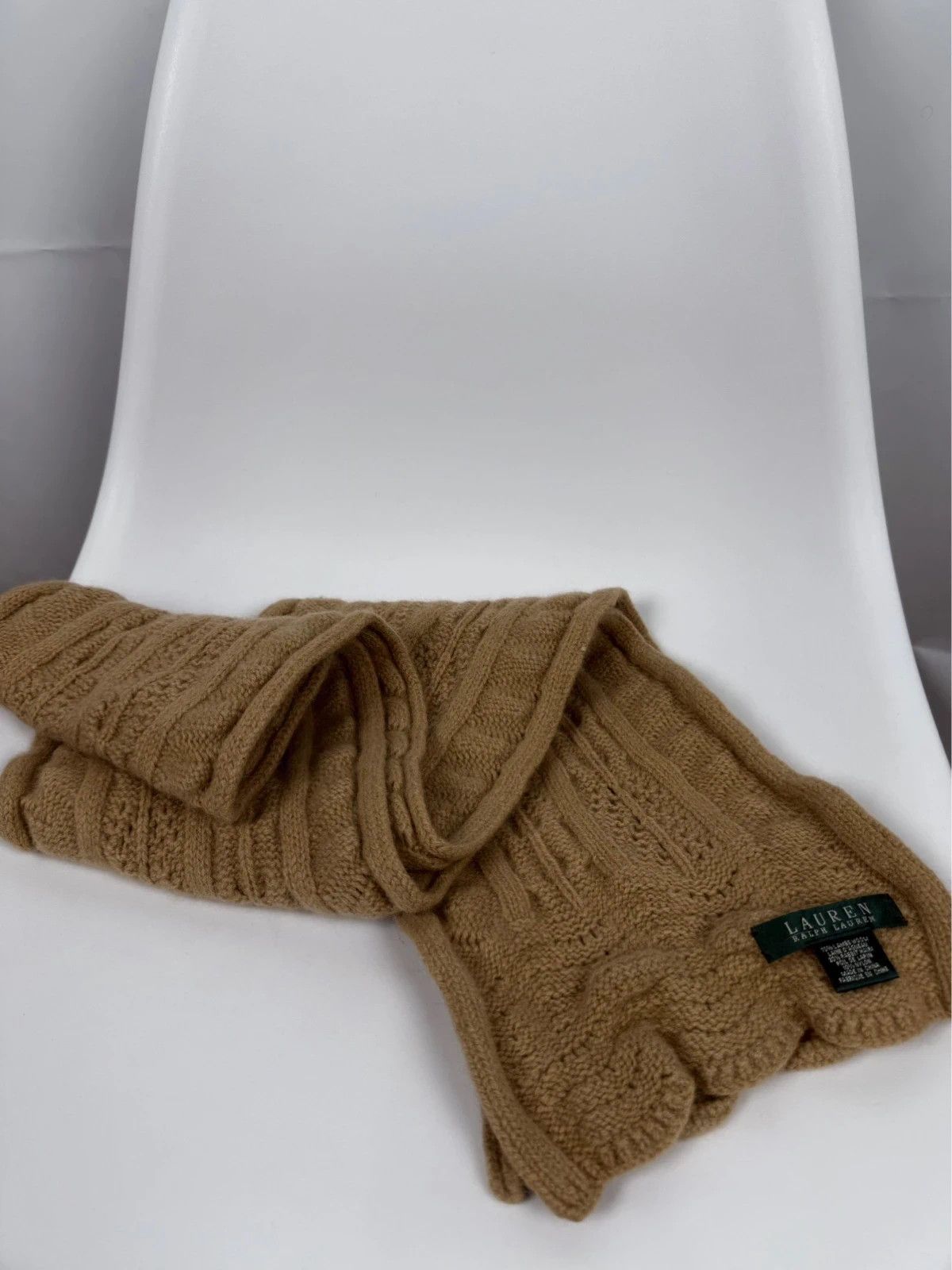 Lauren Ralph Lauren Lauren Ralph Lauren Wool Structured Knit Scarf Size ONE SIZE - 3 Thumbnail