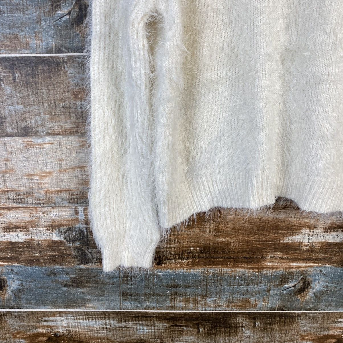 Other DL Ingni White Mohair shaggy fur japan Knitwear #C1148 Size M / US 6-8 / IT 42-44 - 15 Thumbnail