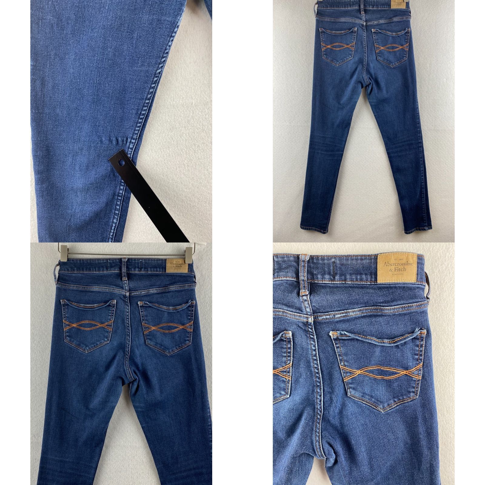 Abercrombie & Fitch Abercrombie & Fitch Jeans Womens 6S 28x29 Blue Skinny Stretch Denim Pockets Size 28" / US 6 / IT 42 - 8 Thumbnail