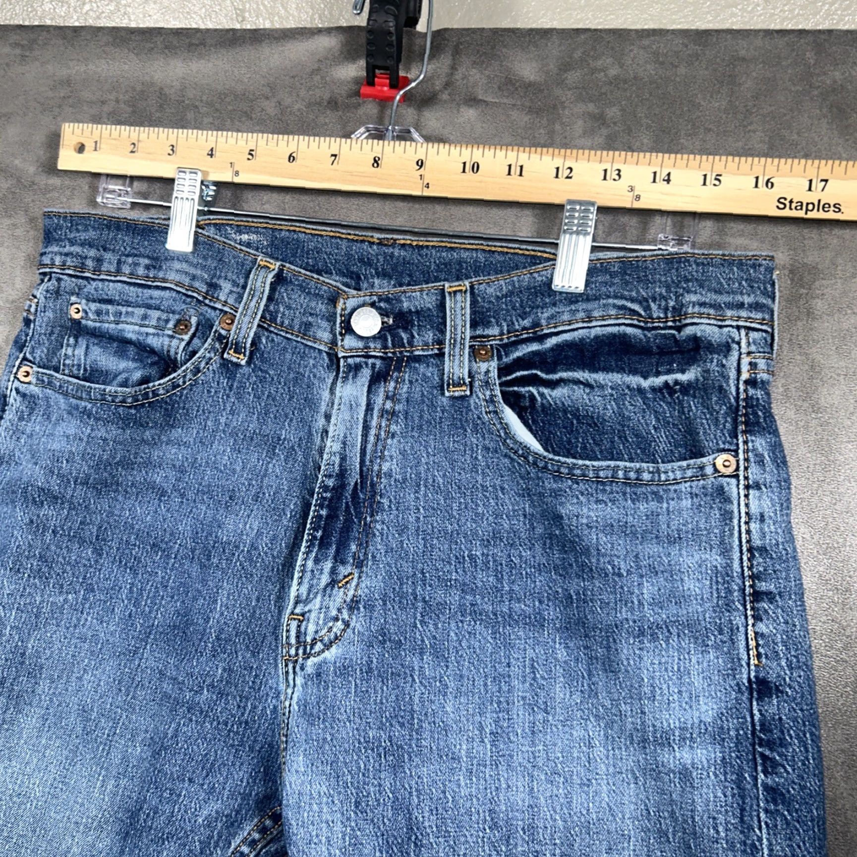 Levi's Levi's 505 Jeans Mens 32x30 Straight 5-Pocket Denim Cotton Blue Regular Waist 32 Inseam 30 Medium Wash Size US 32 / EU 48 - 3 Thumbnail