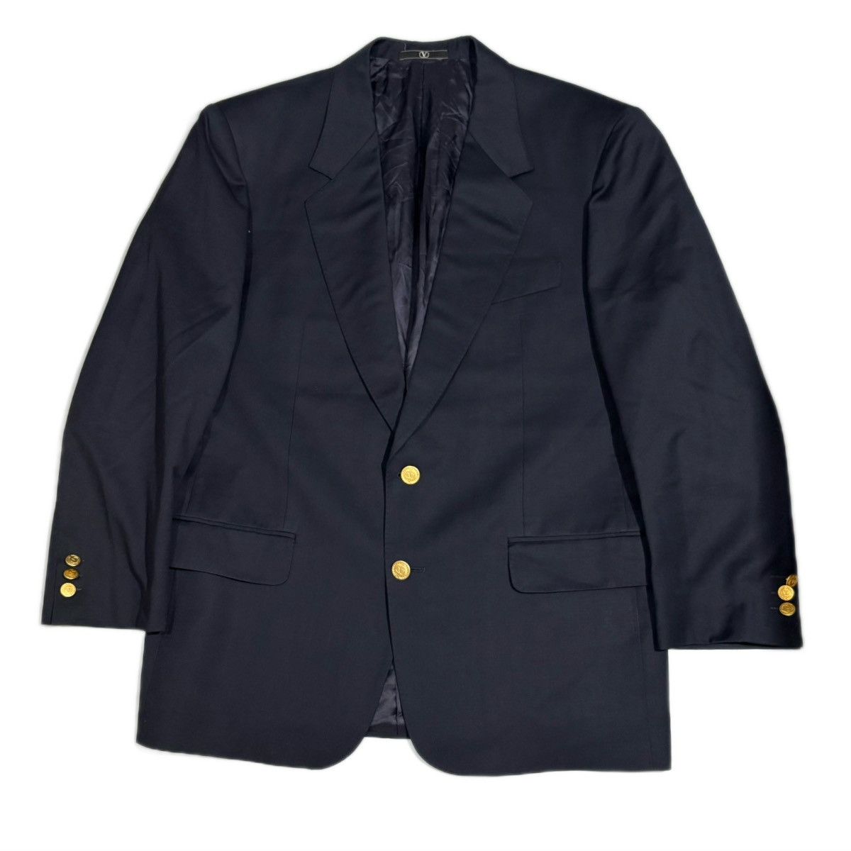 Vintage Valentino Garavani Navy Blue Wool Blazer