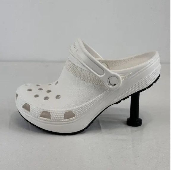 Balenciaga × Crocs o1rshd1 Rubber Crocs Madame Heel in White Size US 10 / IT 40 - 2 Thumbnail