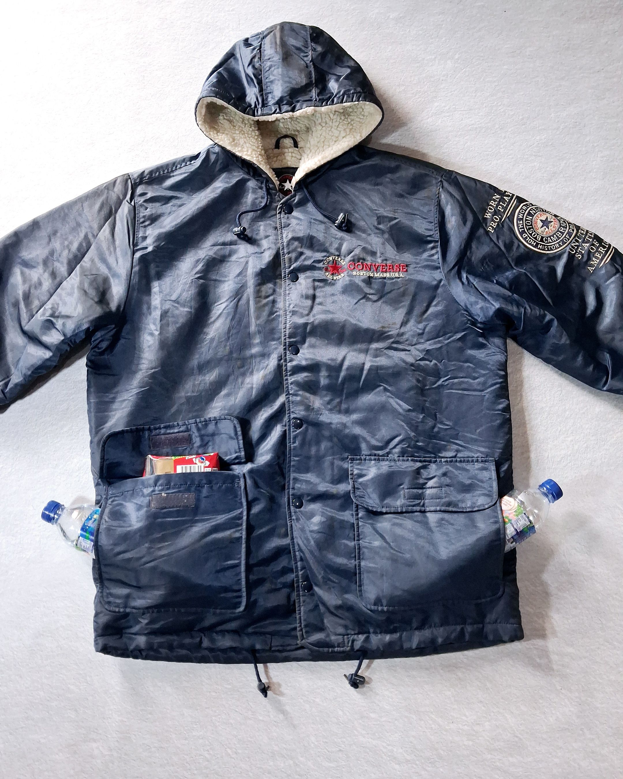 Converse CONVERSE EMBROIDERED SHERPA LINED HOODED NYLON JACKET Size US XXL / EU 58 / 5 - 6 Thumbnail