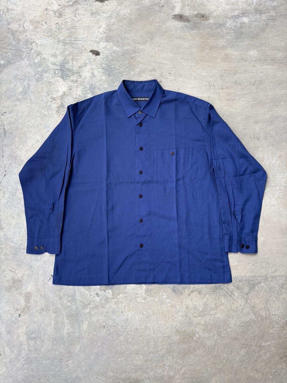 Issey Miyake Vintage 00’s Issey Miyake Men Button-Down Blue Shirt Size US L / EU 52-54 / 3 - 1 Thumbnail