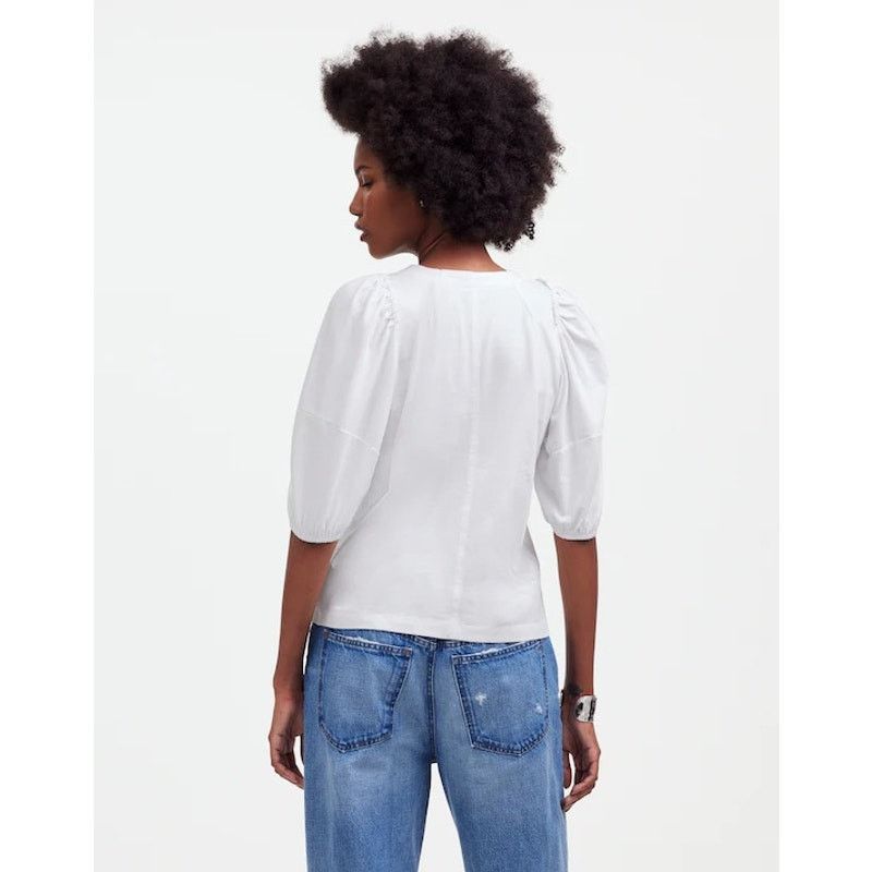 Madewell NWT Madewell Puff-Sleeve Tee In White Size Small Size S / US 4 / IT 40 - 2 Thumbnail