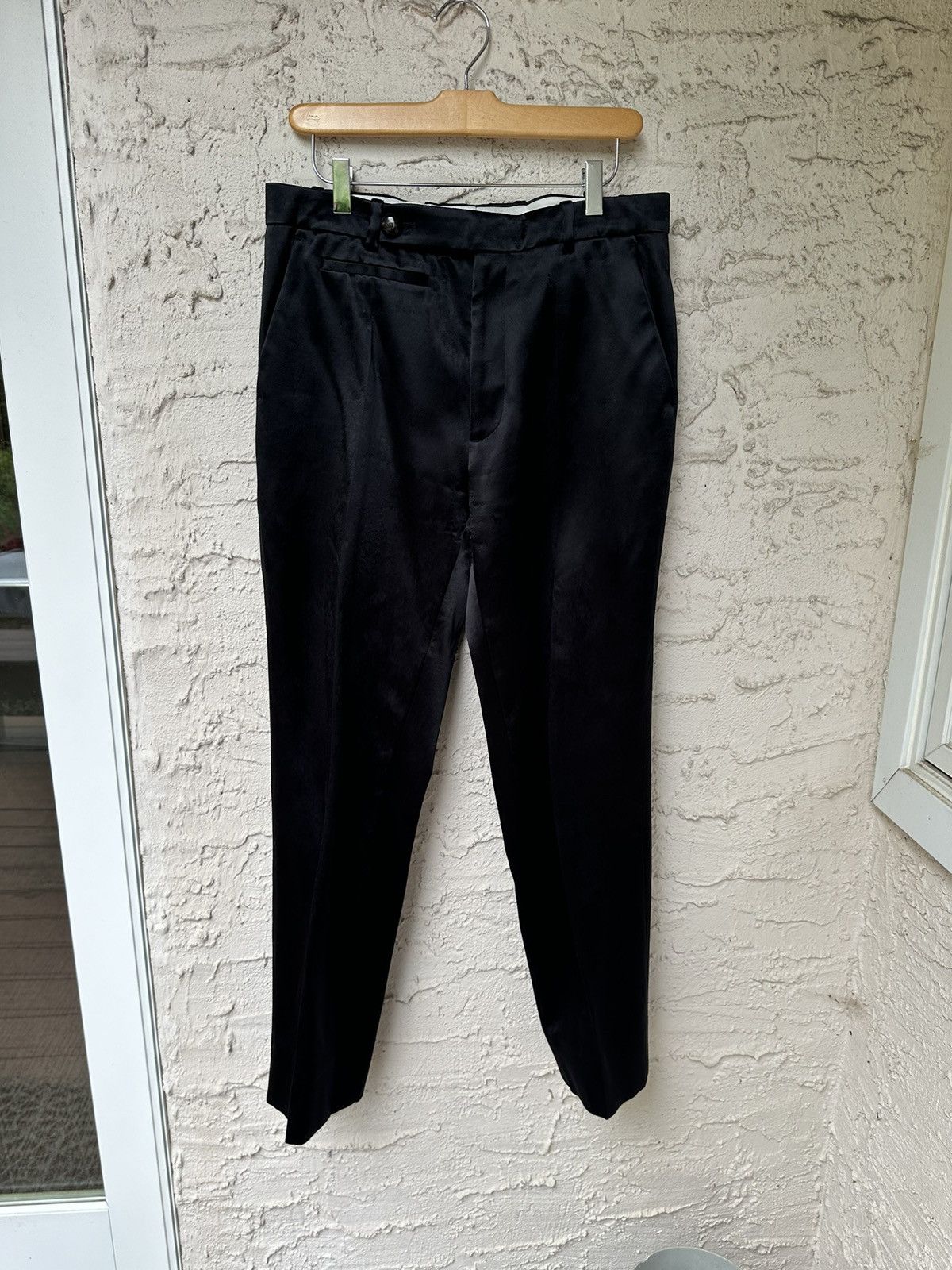 Namacheko Black Satin Ziggurat Trousers Size US 31 - 2 Thumbnail