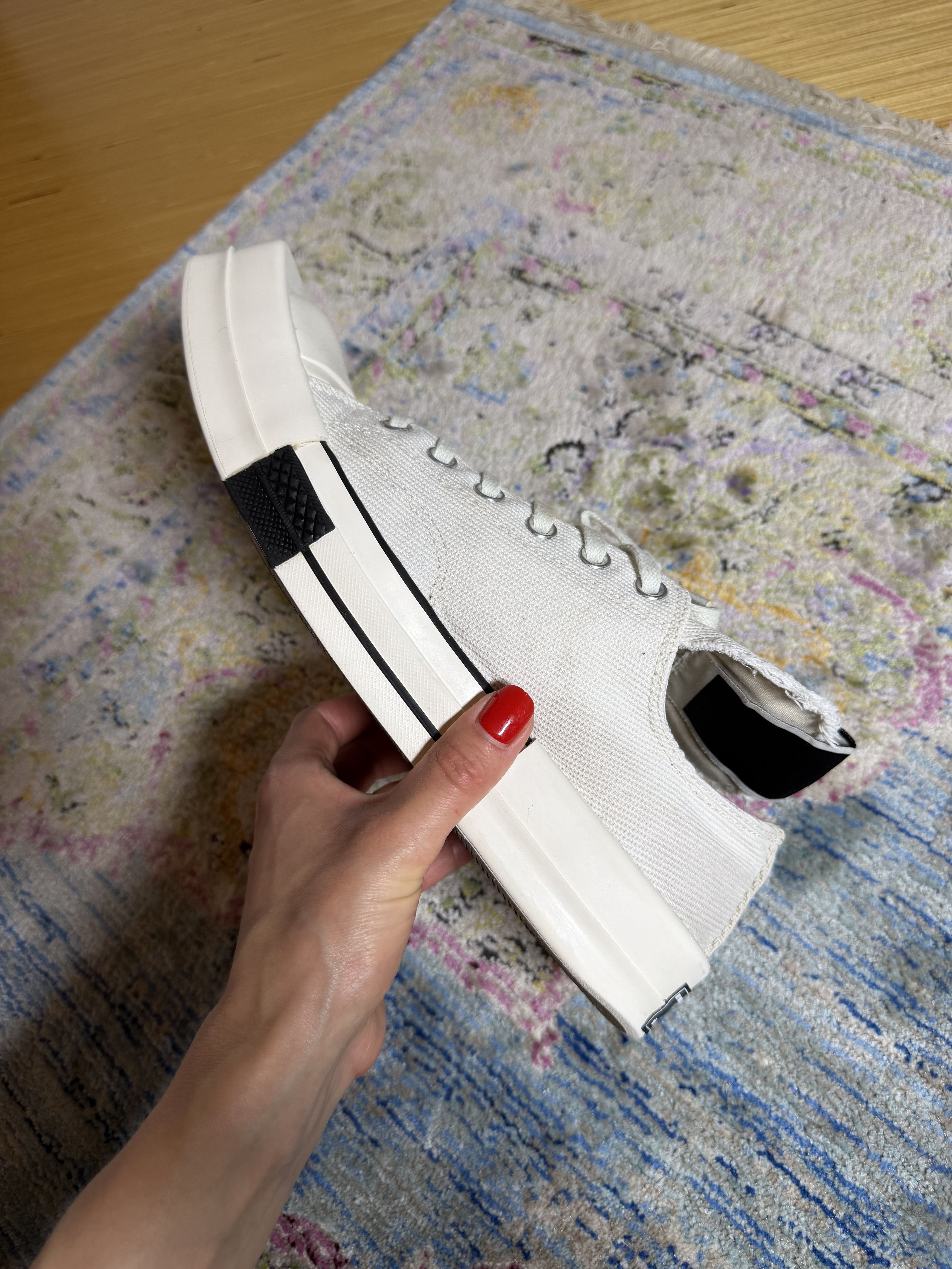 Converse × Rick Owens Drkshdw Converse Rick Owens TURBODRK Chuck 70 Low White Sneakers Size US 10 / EU 43 - 14 Thumbnail