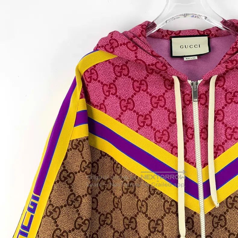 Gucci Gucci Colour block striped logo jacquard full print hooded Size S / US 4 / IT 40 - 3 Thumbnail