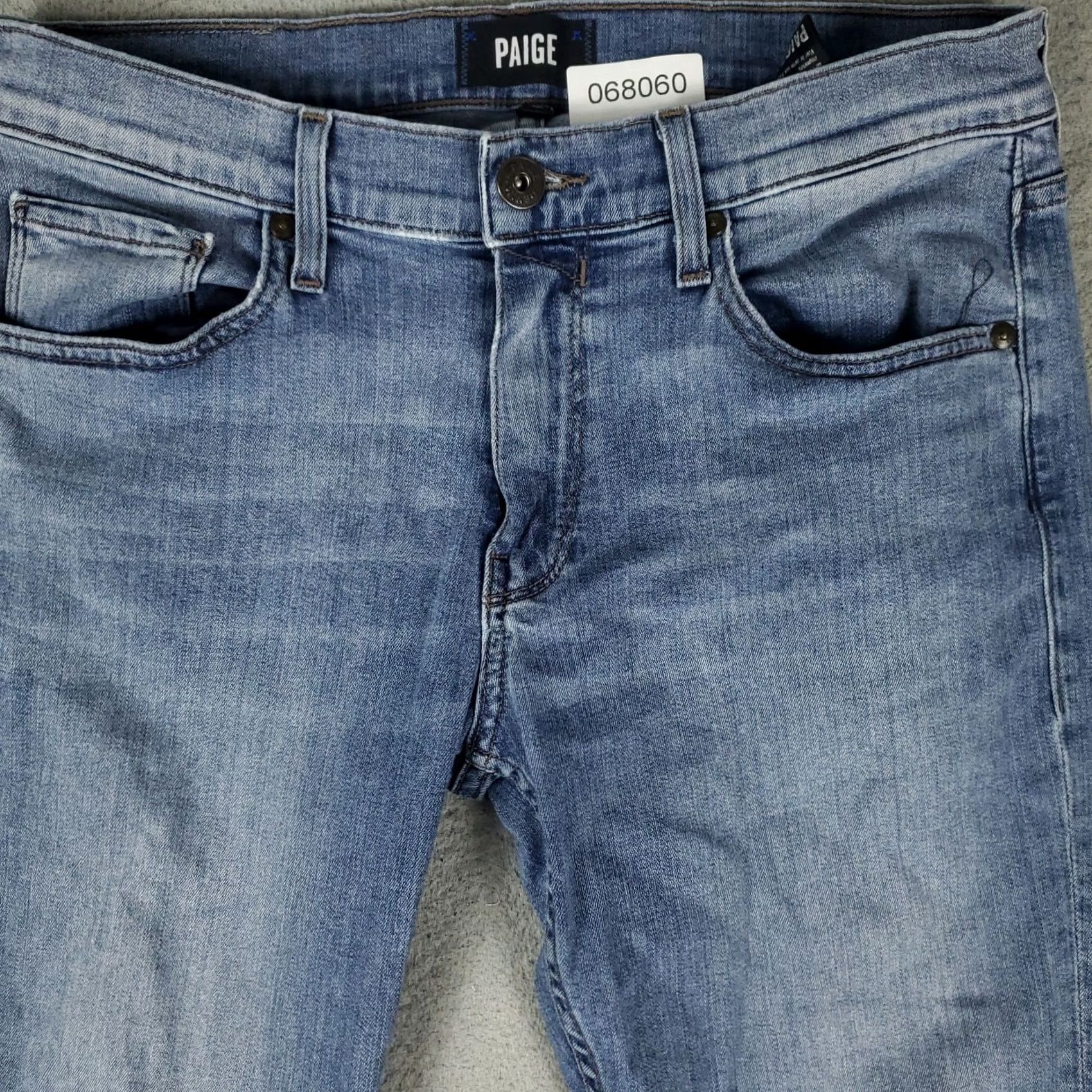 Paige Paige Jeans Mens 31x29 Blue Croft Slim Skinny Denim Pants Slim Straight 5-Pocket Logo Regular Waist Blue Mens Jeans Size US 31 - 2 Thumbnail