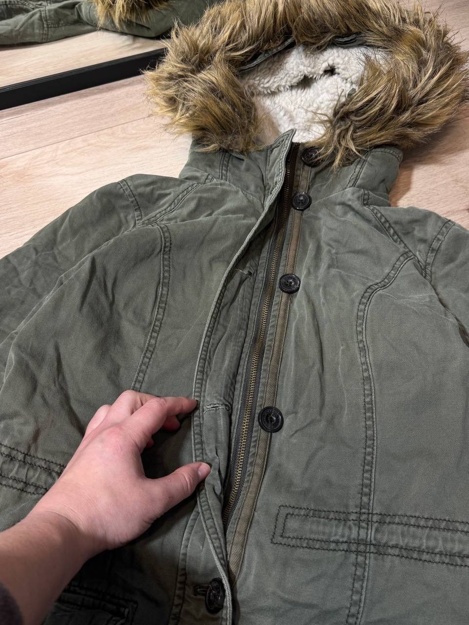 Abercrombie & Fitch Abercrombie & Fitch Faux Fur Hooded Parka Jacket Size L / US 10 / IT 46 - 3 Thumbnail