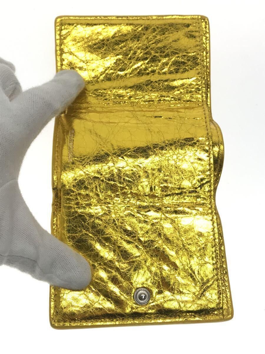 Balenciaga Balenciaga Leather Tri-Fold Wallet Gold Size ONE SIZE - 4 Thumbnail